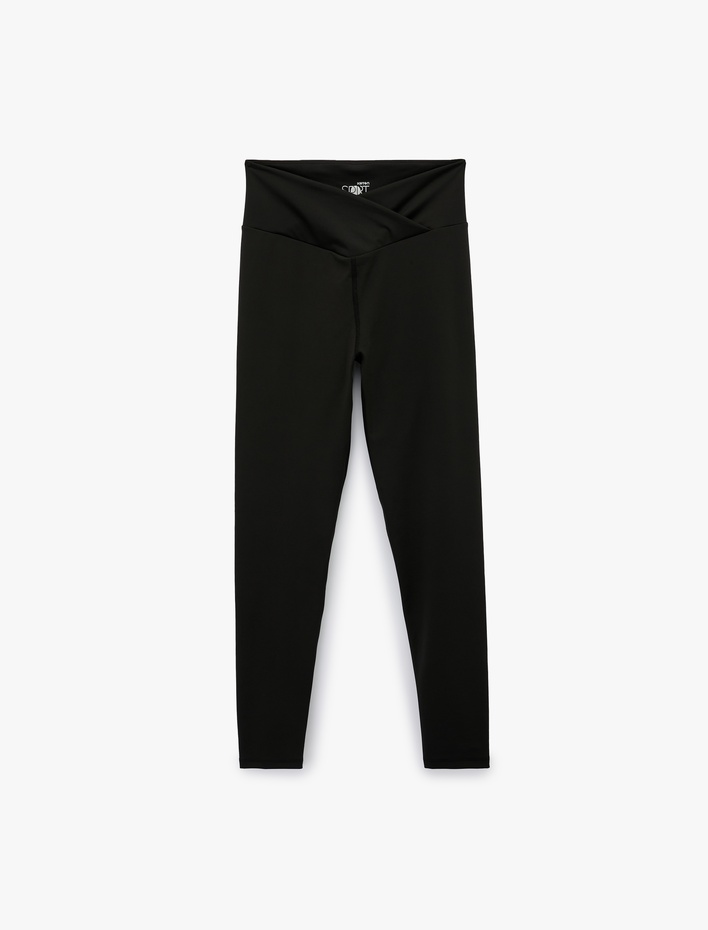  Yüksek Bel Slim Fit Kemer Detaylı Spor Tayt