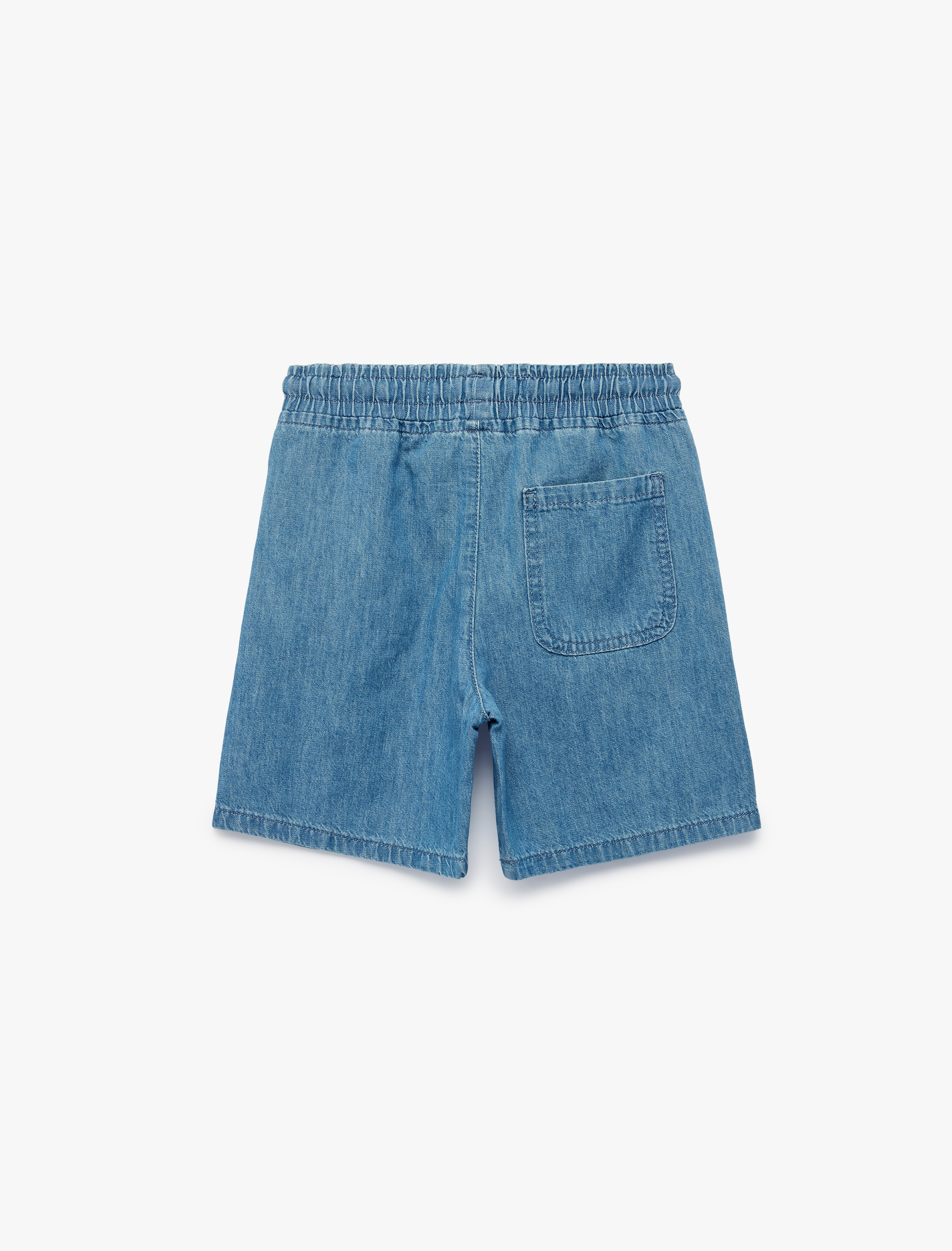  Erkek Çocuk Cep Detaylı Beli Bağlamalı Denim Şort