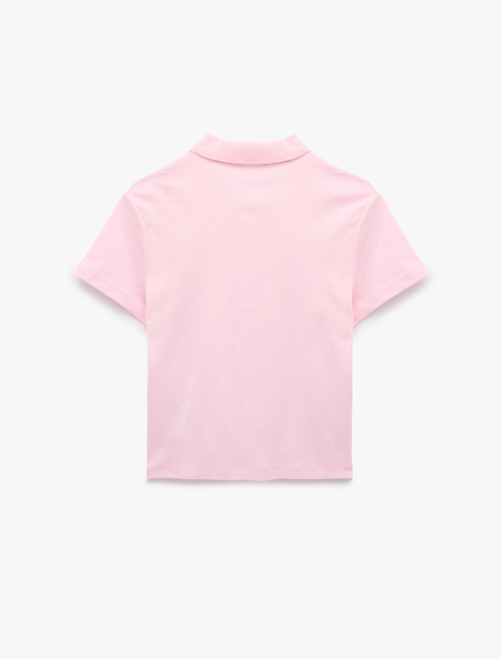  Pamuklu Slim Fit Kısa Kollu Düğmeli Polo Yaka Tişört