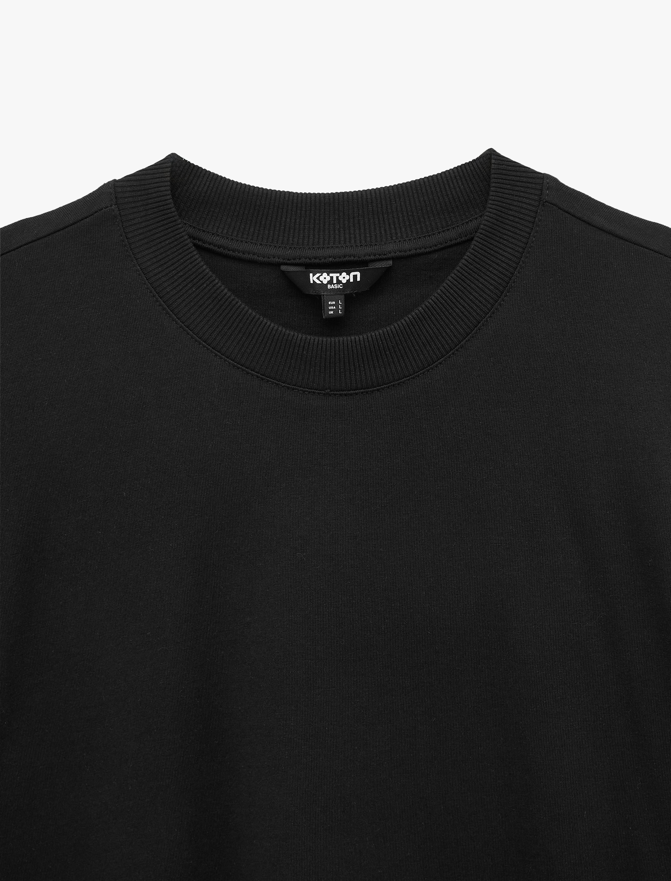   Pamuklu Kısa Kollu Bisiklet Yaka Basic Oversize Tişört