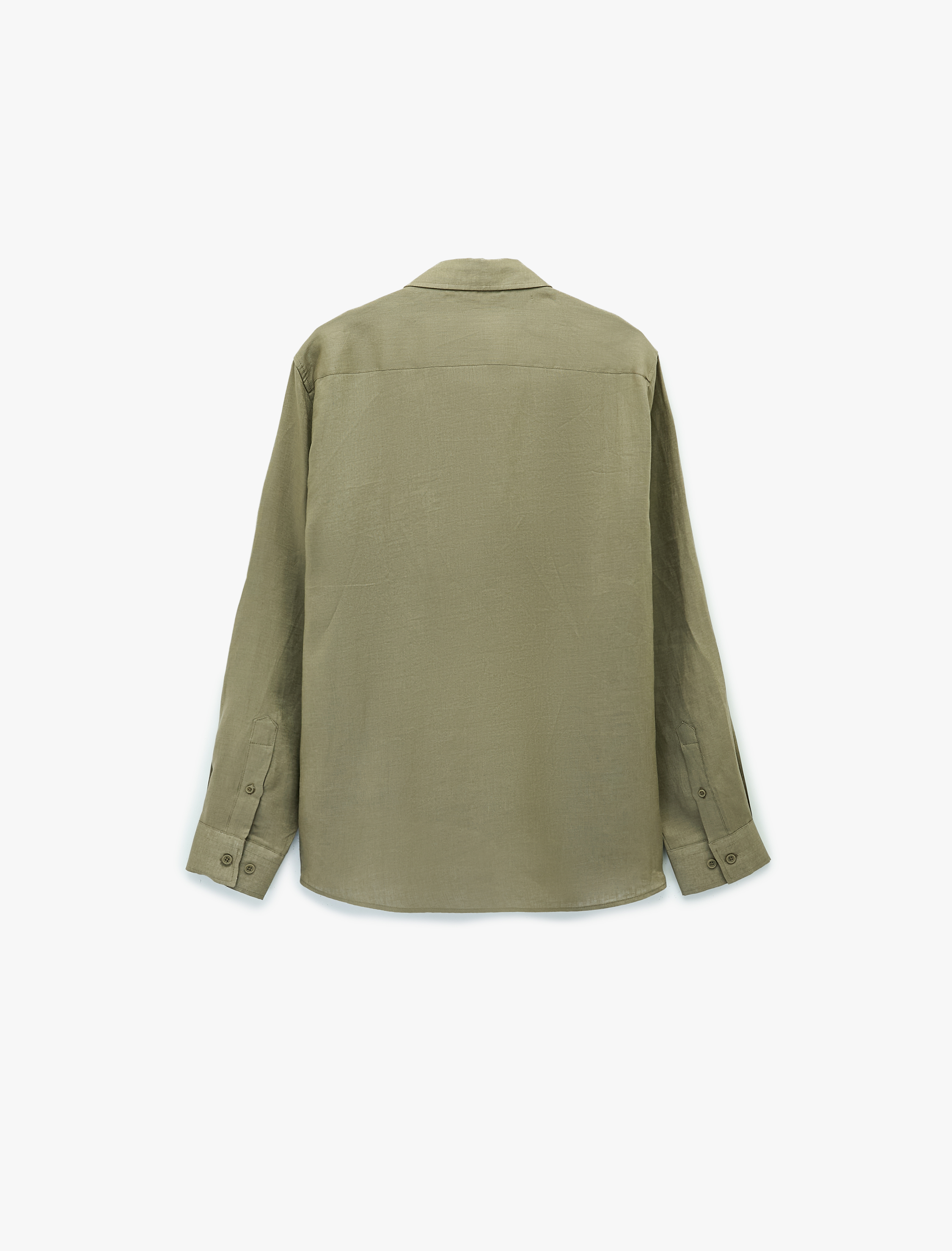   Klasik Yaka Regular Fit Uzun Kollu Keten Gömlek