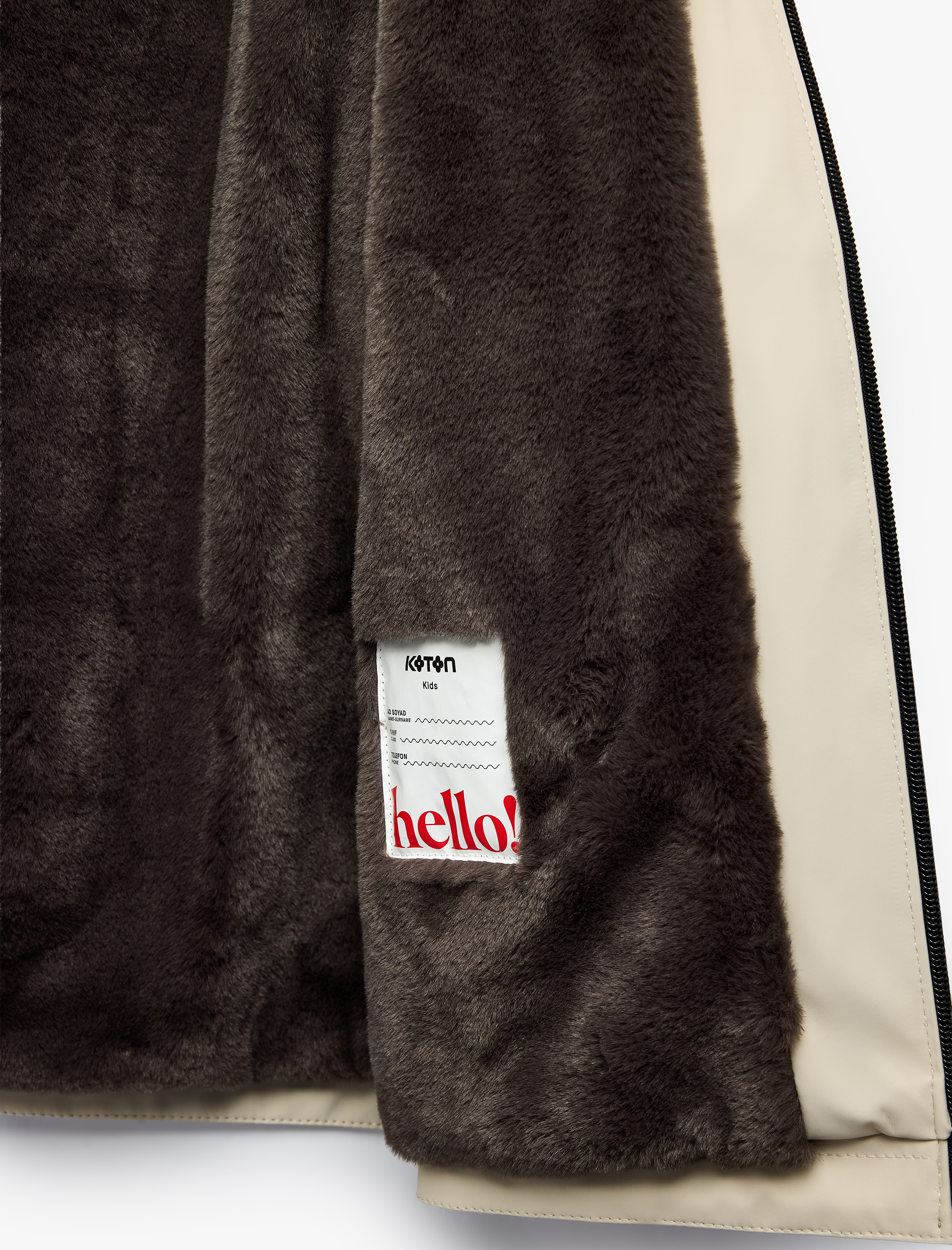  Erkek Çocuk Uzun Kollu Kapüşonlu Cepli Fermuar Detaylı Peluş Astarlı Uzun Yağmurluk