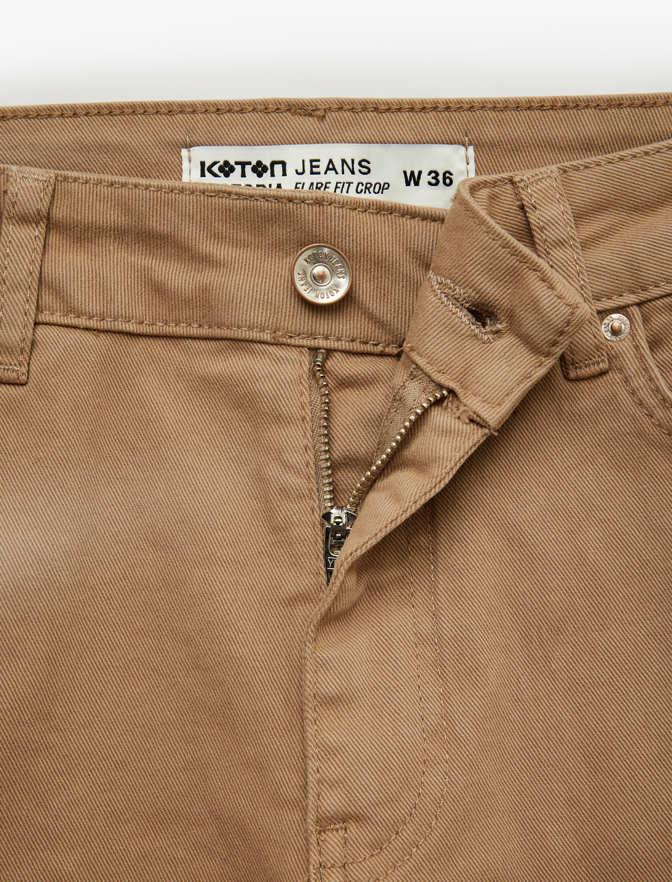   Pamuklu Düğmeli Cepli Dar Kesim İspanyol Paça Pantolon - Kick Flare Jeans