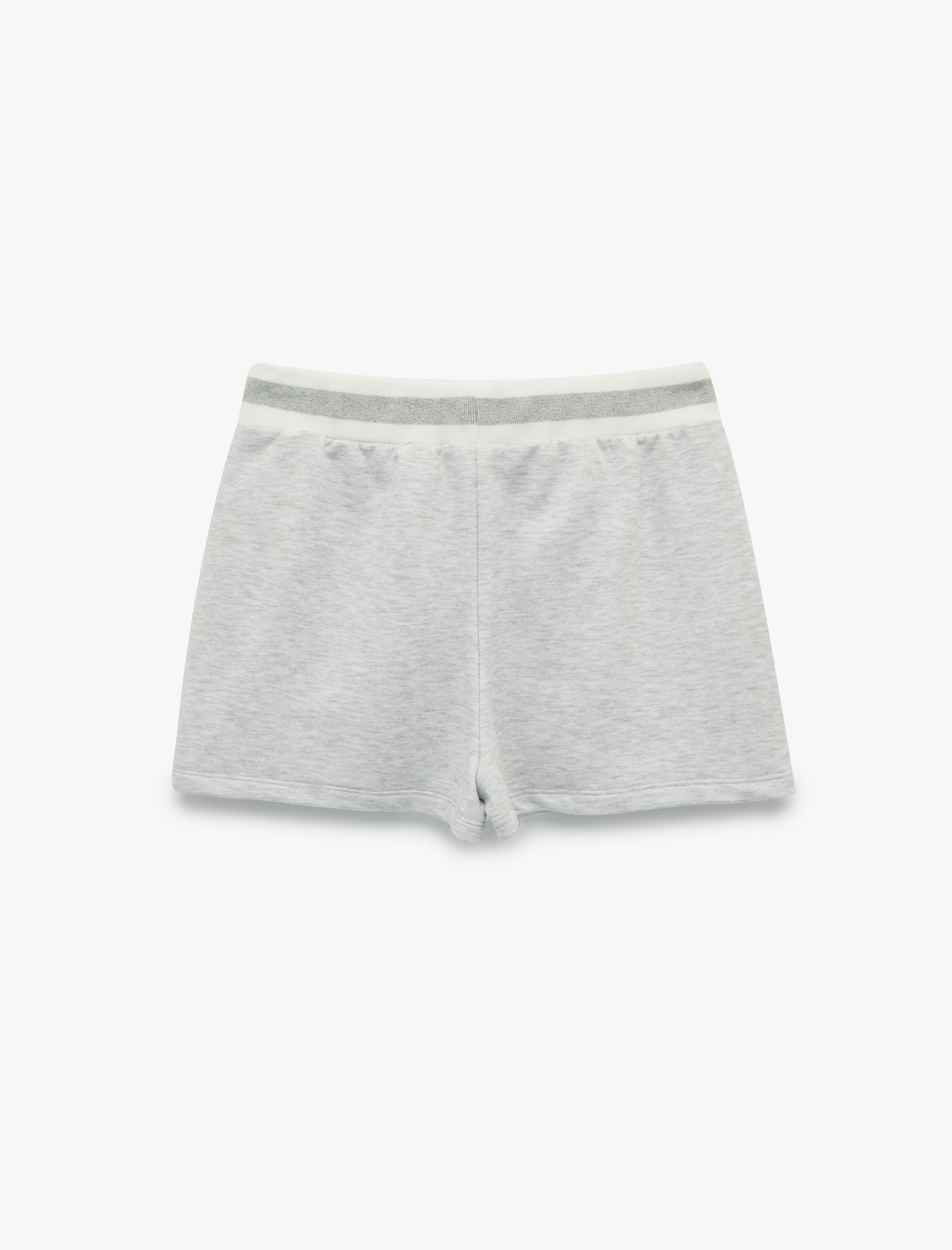   Regular Fit Cepli Beli Bağcıklı Biyeli Baskılı Pamuklu Mini Şort