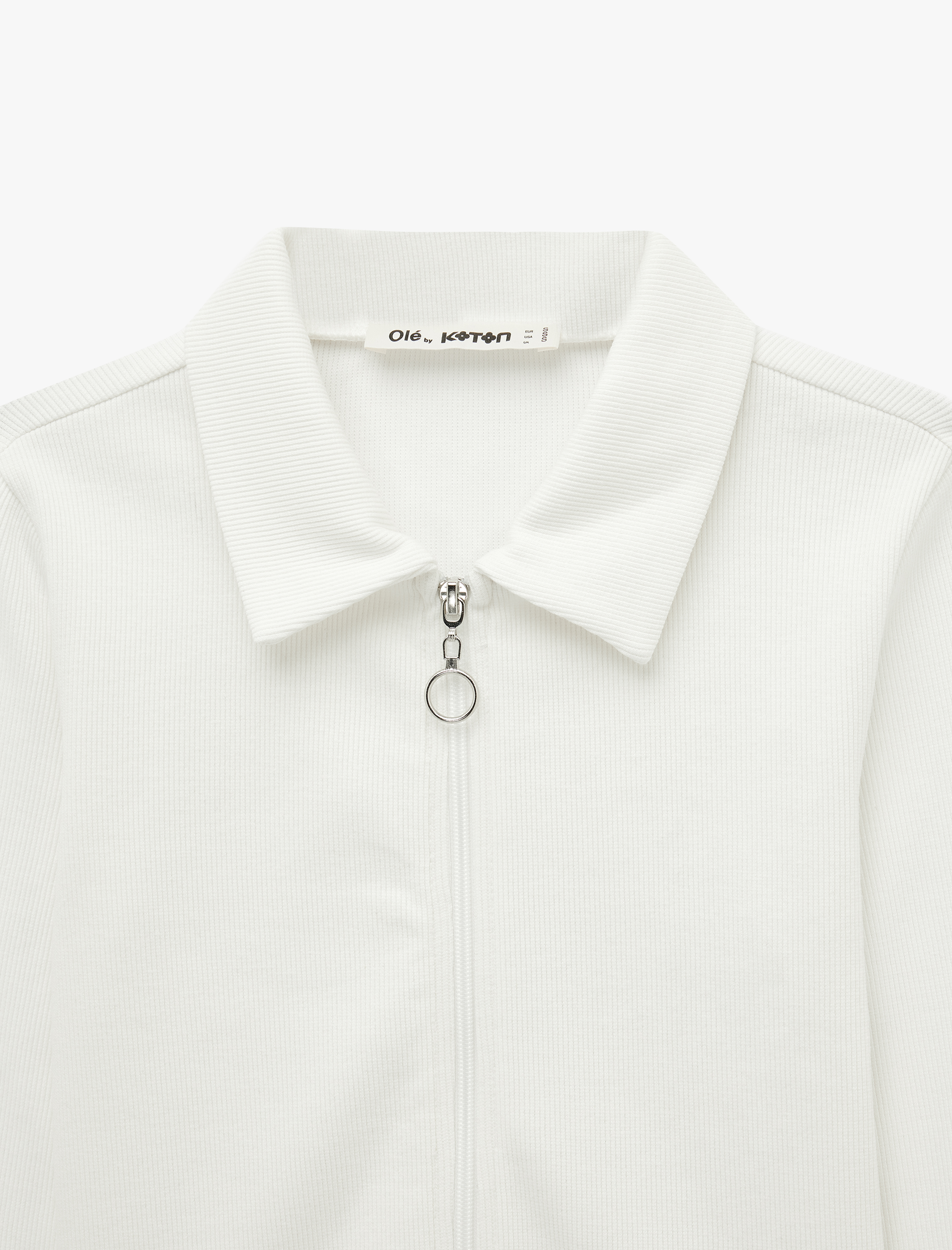   Pamuklu Slim Fit Fermuarlı Uzun Kollu Kaşkorse Polo Yaka Tişört