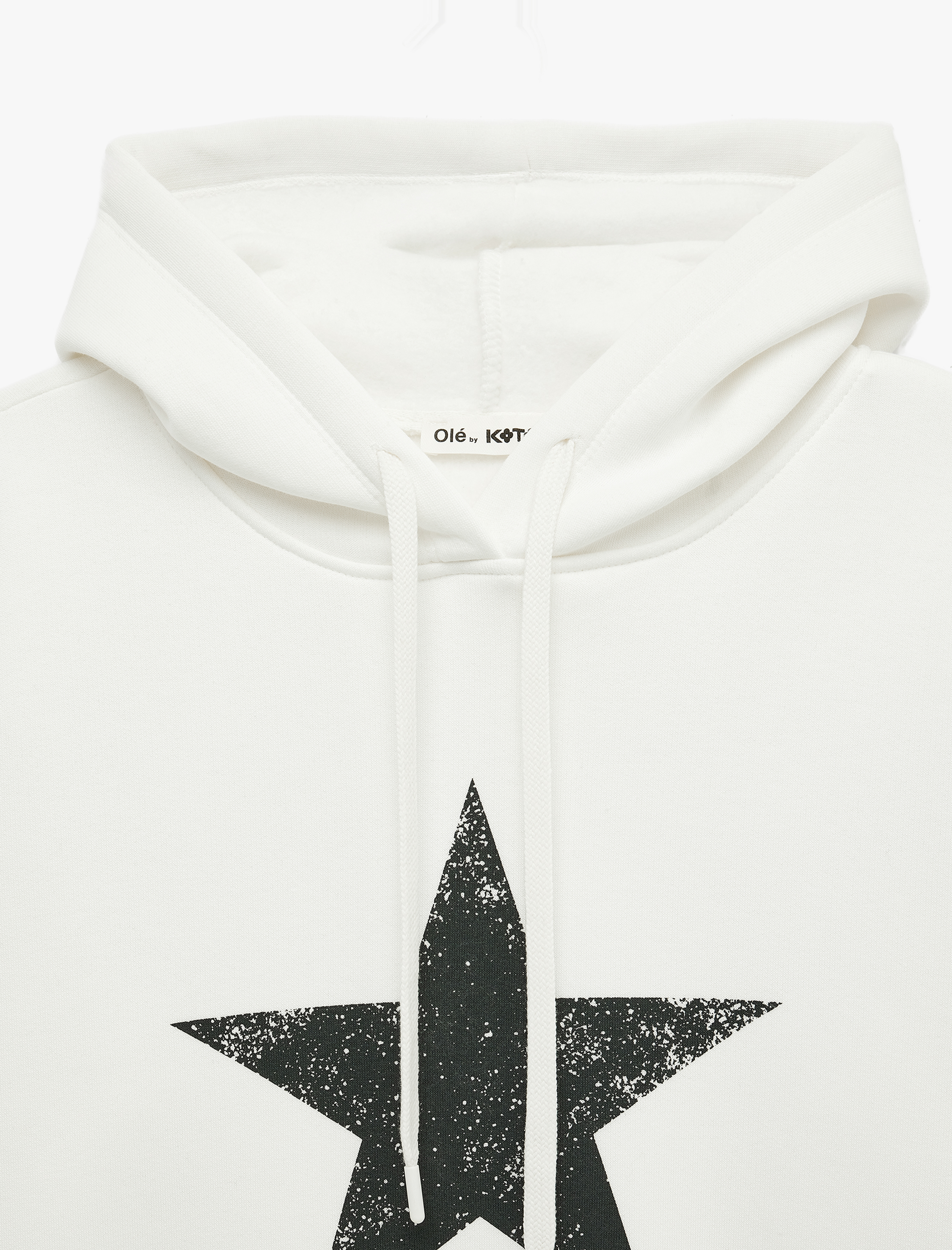   Rahat Kalıp Arkası Baskılı Şardonlu Kapüşonlu Sweatshirt
