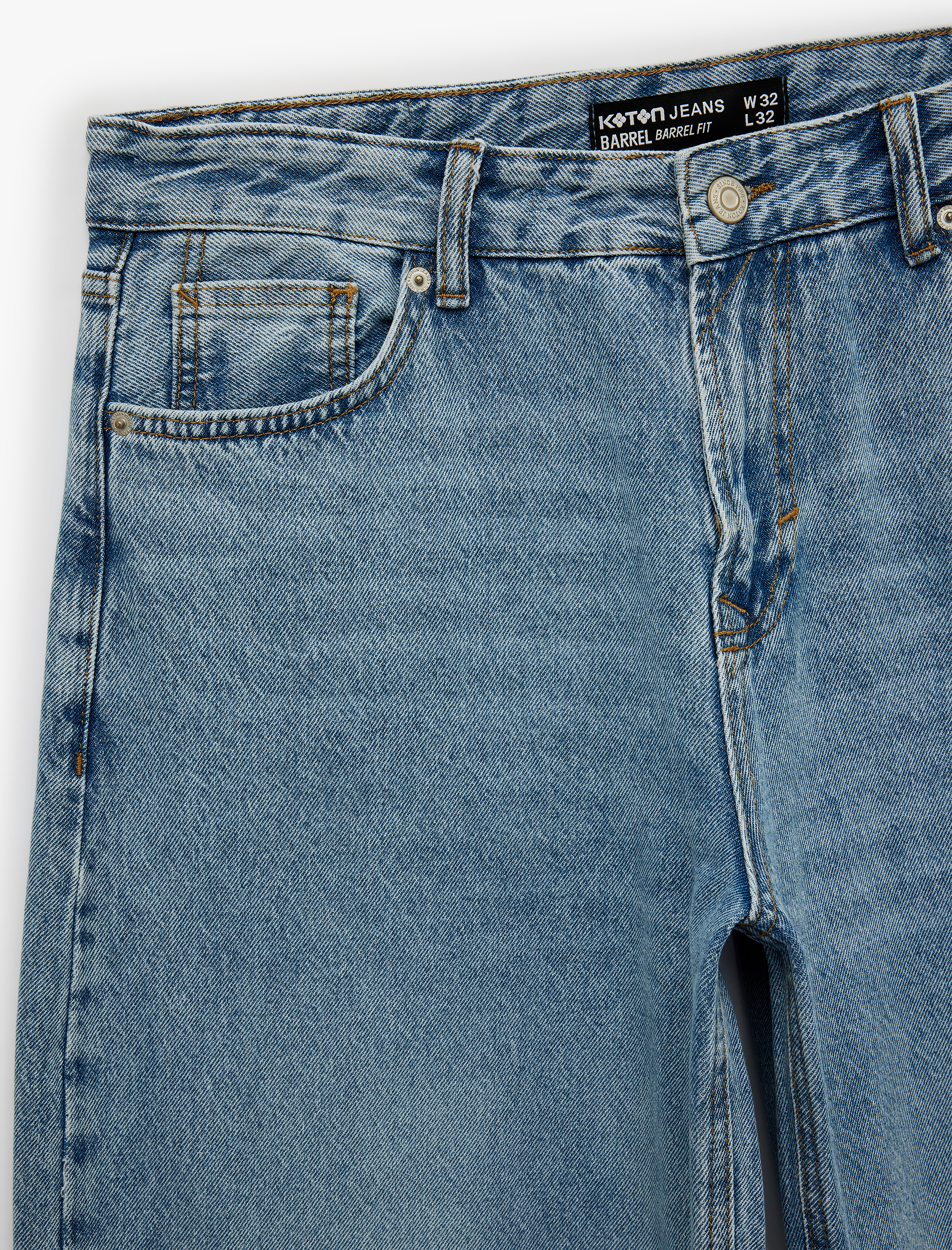   Normal Bel Pamuklu Cepli Bol Oversize Barrel Fit Jean Pantolon