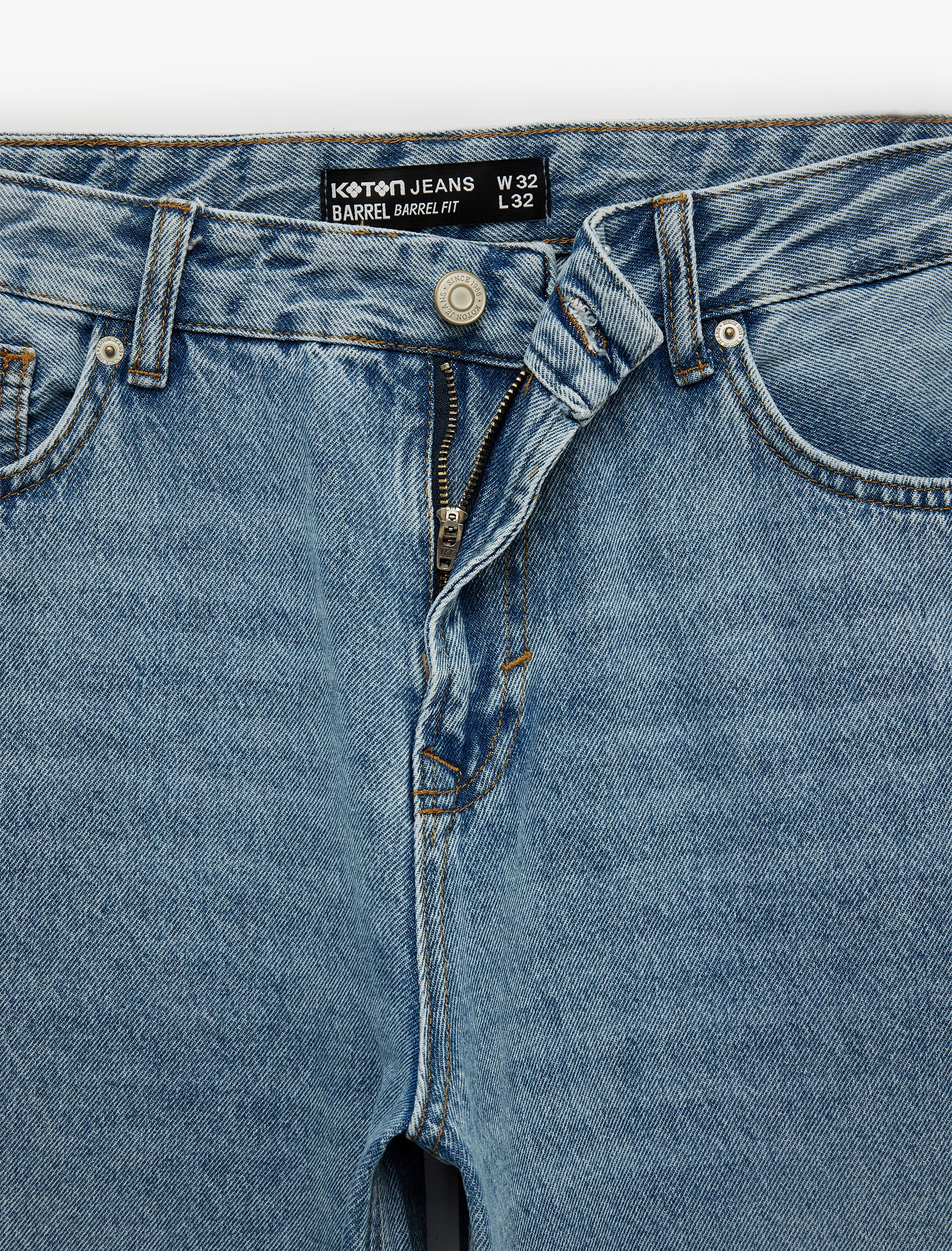   Normal Bel Pamuklu Cepli Bol Oversize Barrel Fit Jean Pantolon
