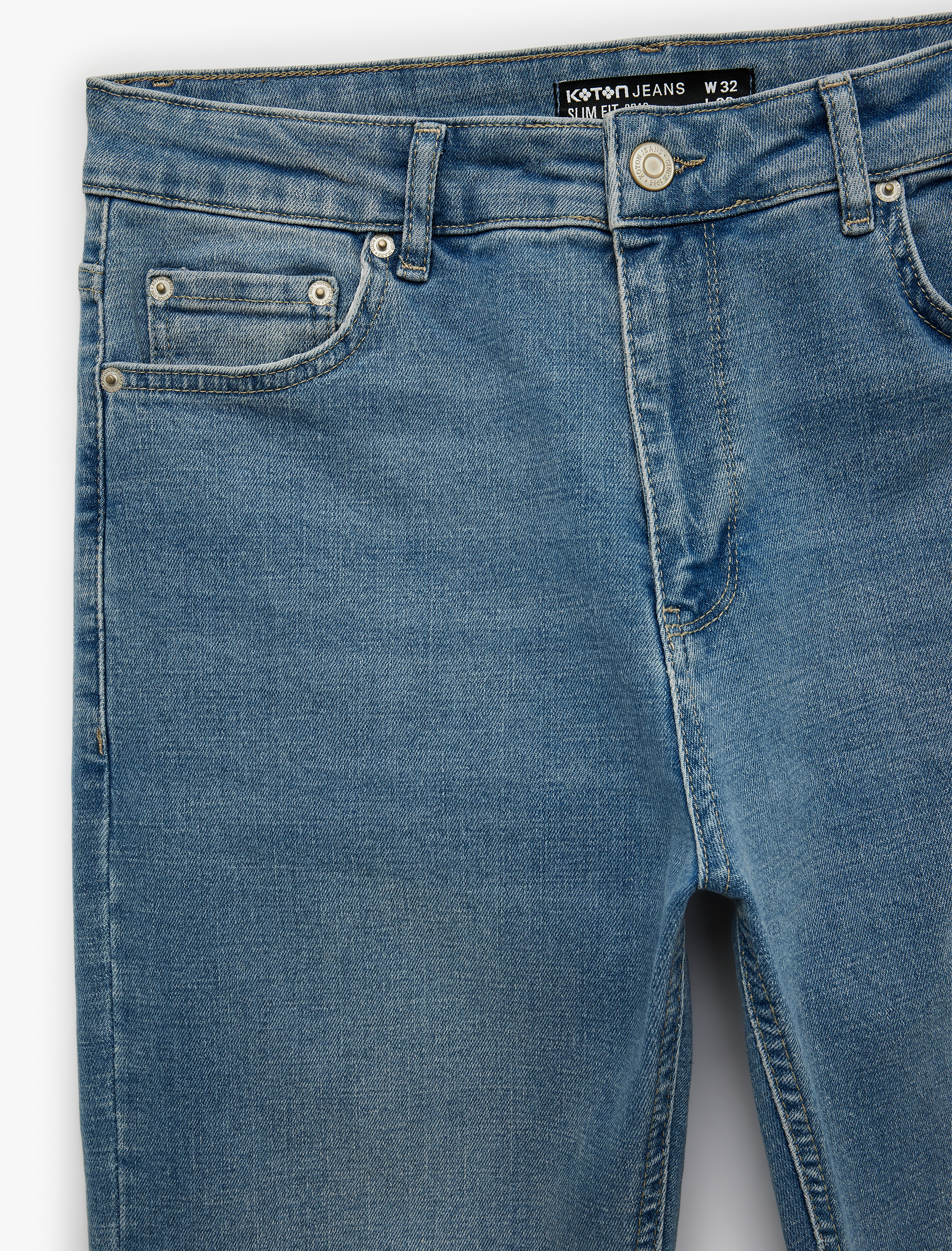   Normal Bel Cepli Pamuklu Slim Fit Jean Pantolon - Brad Jean