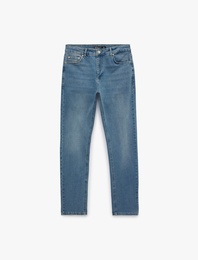 Normal Bel Cepli Pamuklu Slim Fit Jean Pantolon - Brad Jean