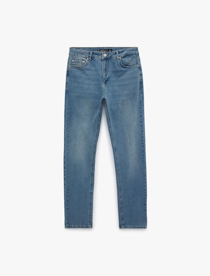  Normal Bel Cepli Pamuklu Slim Fit Jean Pantolon - Brad Jean