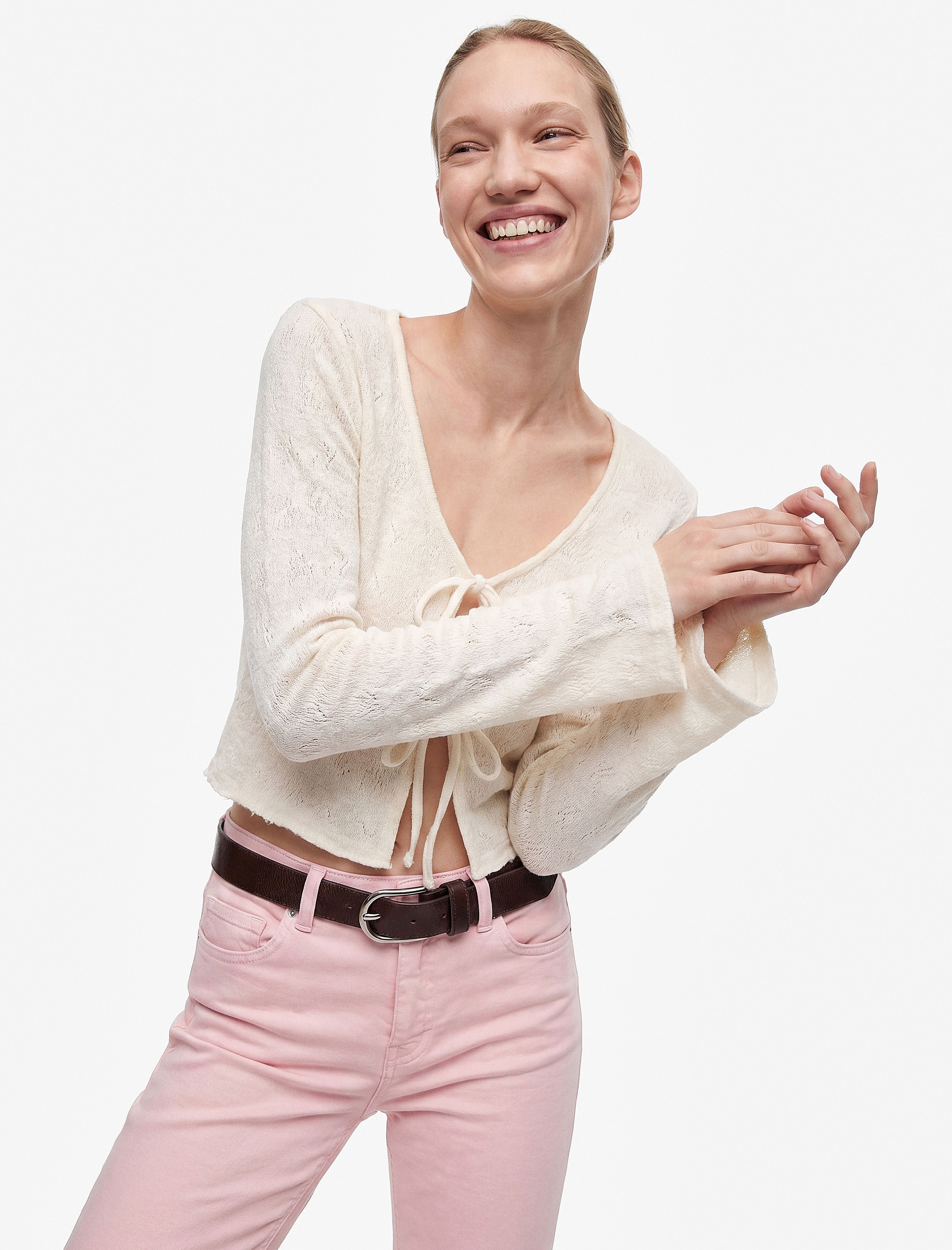   Pamuklu Cepli Düğmeli İspanyol Paça Crop Jean Pantolon -  Kick Flare Jeans