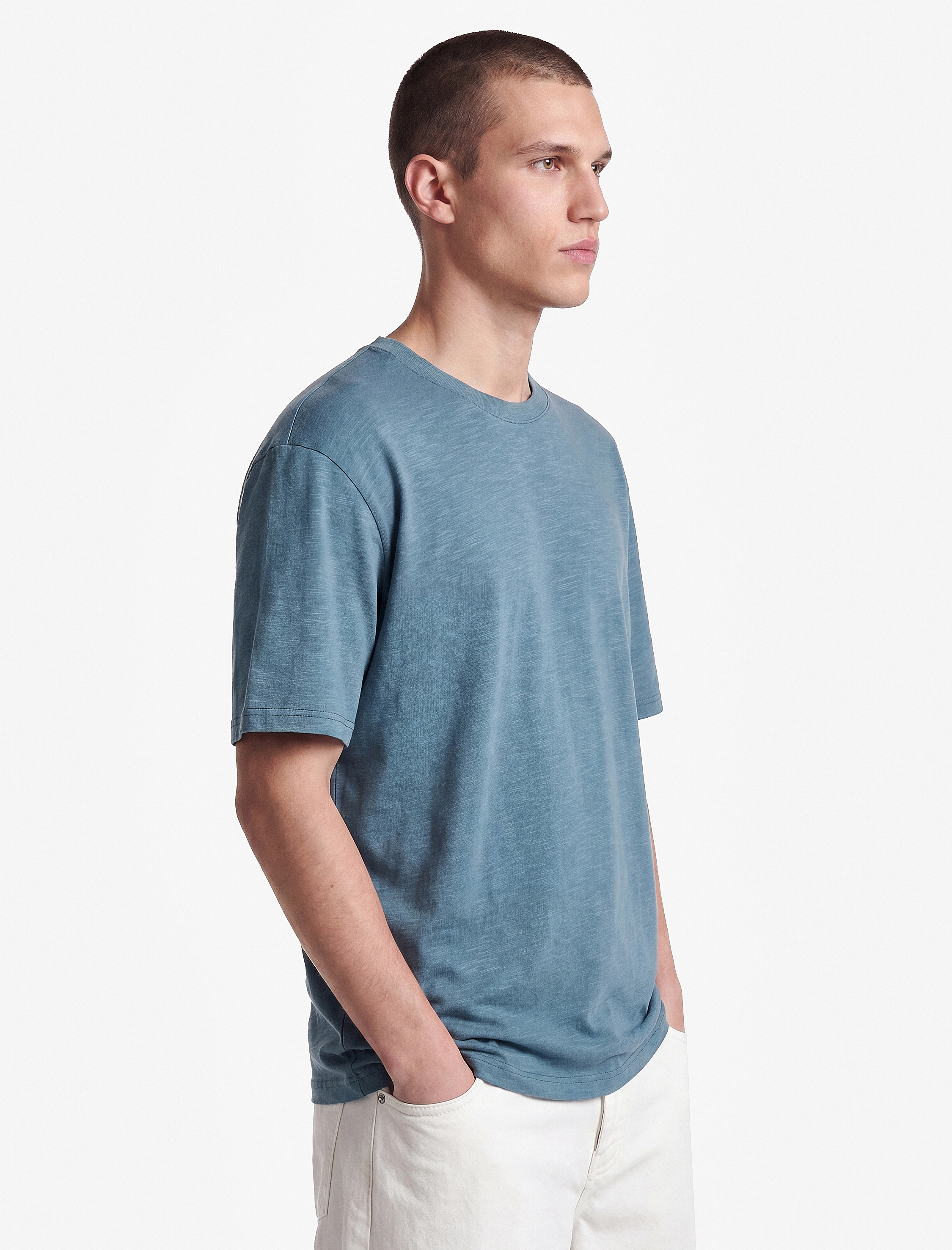   Pamuklu Kısa Kollu Bisiklet Yaka Basic Oversize Tişört