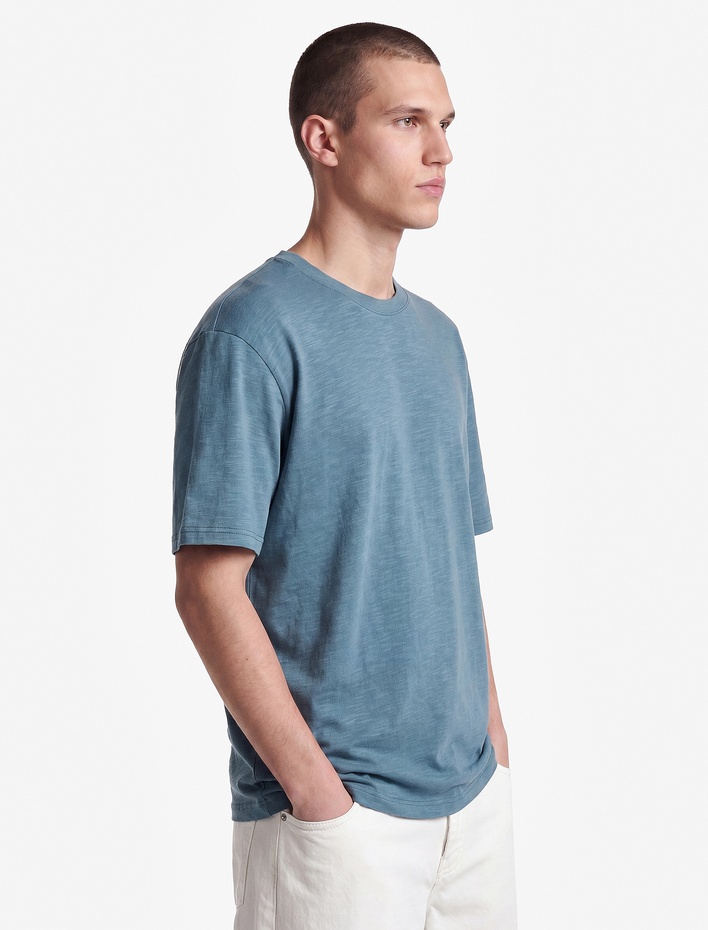  Pamuklu Kısa Kollu Bisiklet Yaka Basic Oversize Tişört