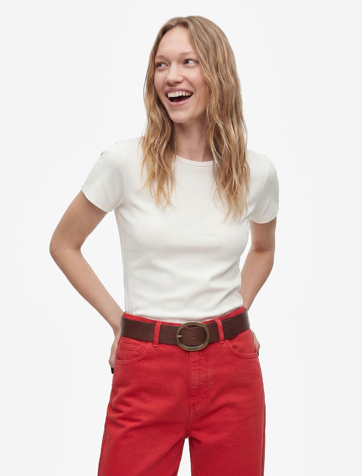  Normal Bel Rahat Kalıp Kesik Paça Jean Pantolon - Culoette Jean