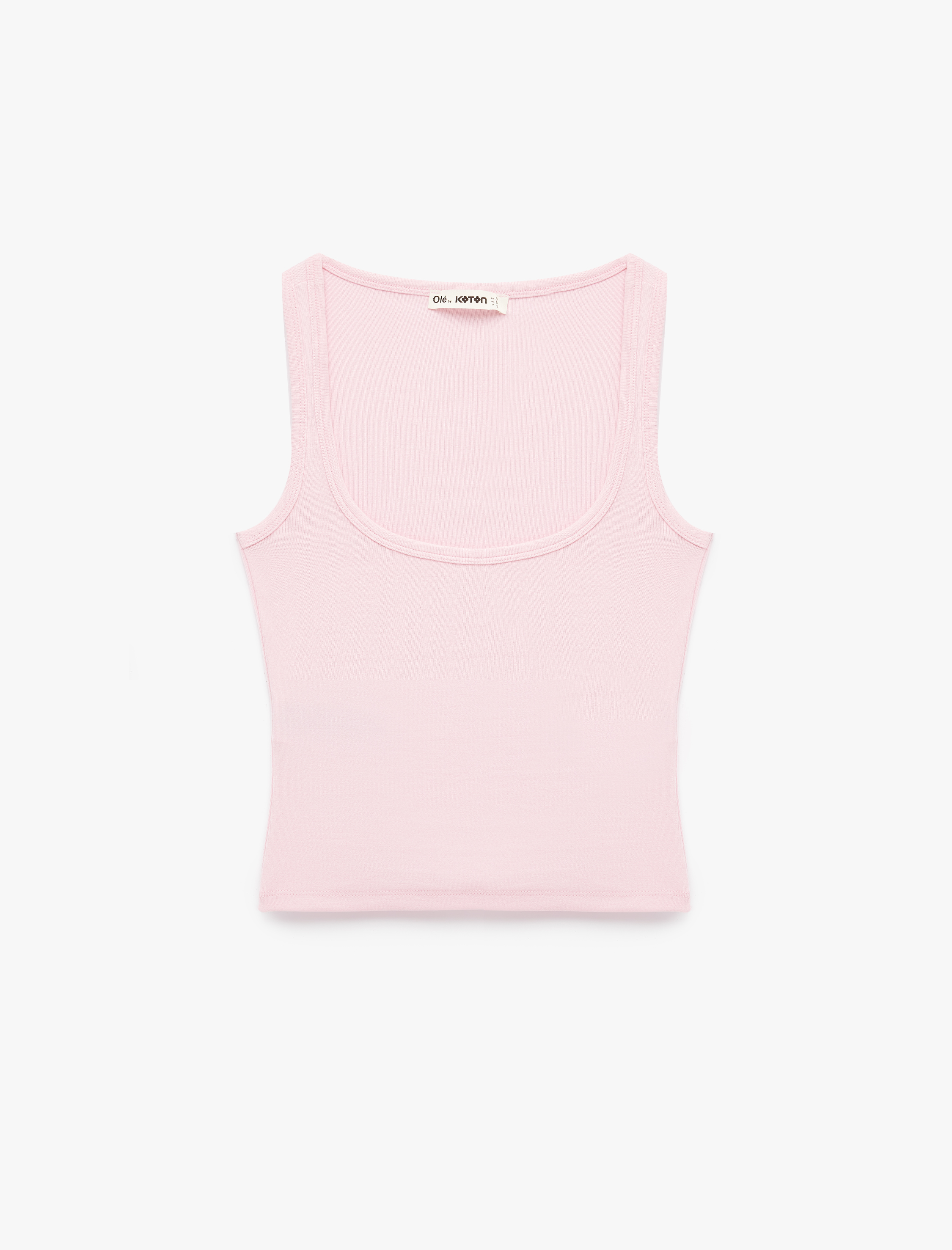   Modal Karışımlı Slim Fit Kare Yaka Kolsuz Bluz