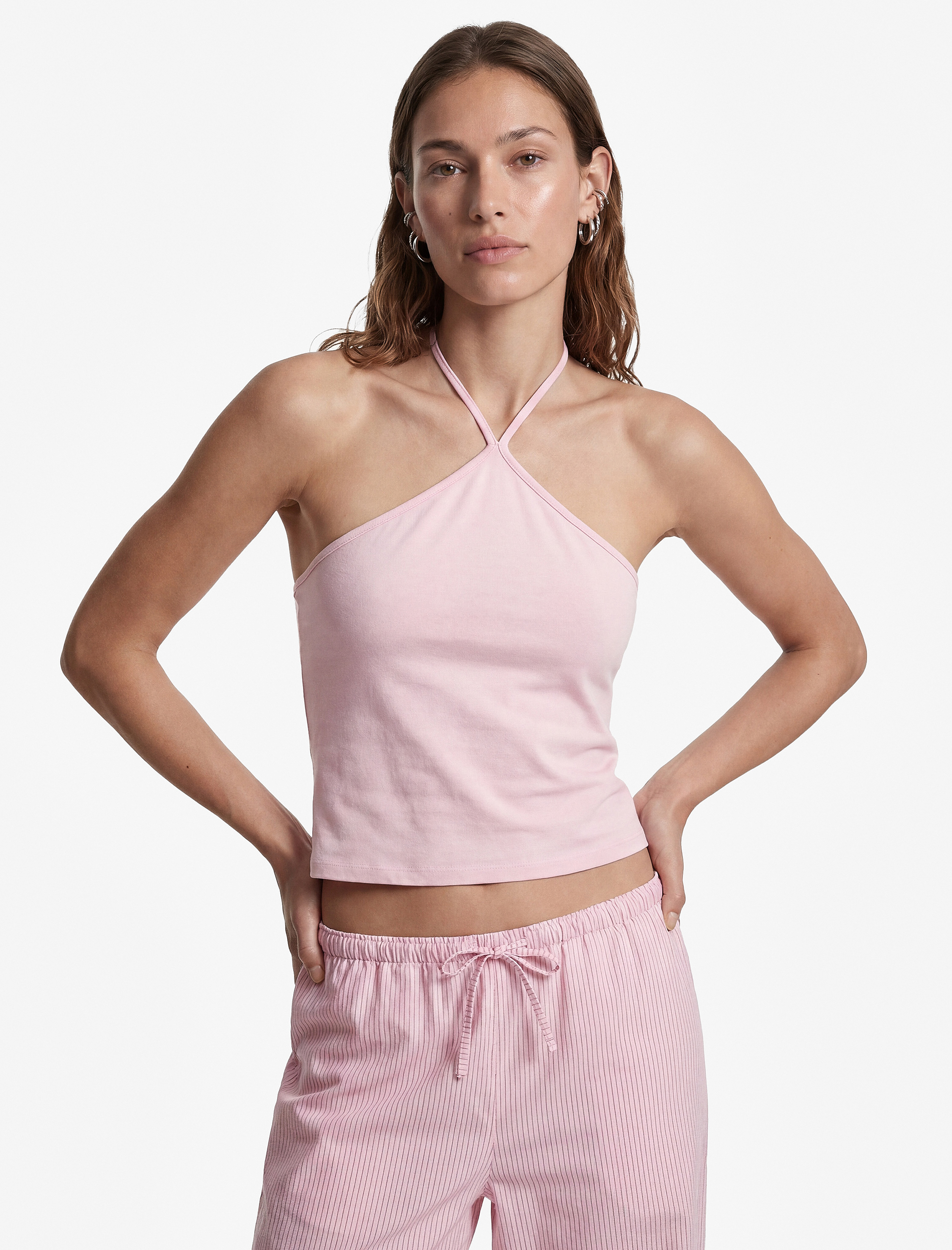   Koton X Sibil Çetinkaya - Slim Fit Boyundan Bağlamalı Halter Yaka Top