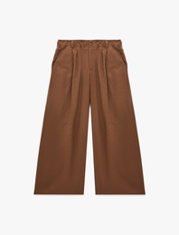 Koton X Şahika Ercümen - Cepli Pile Detaylı Baggy Keten Pantolon