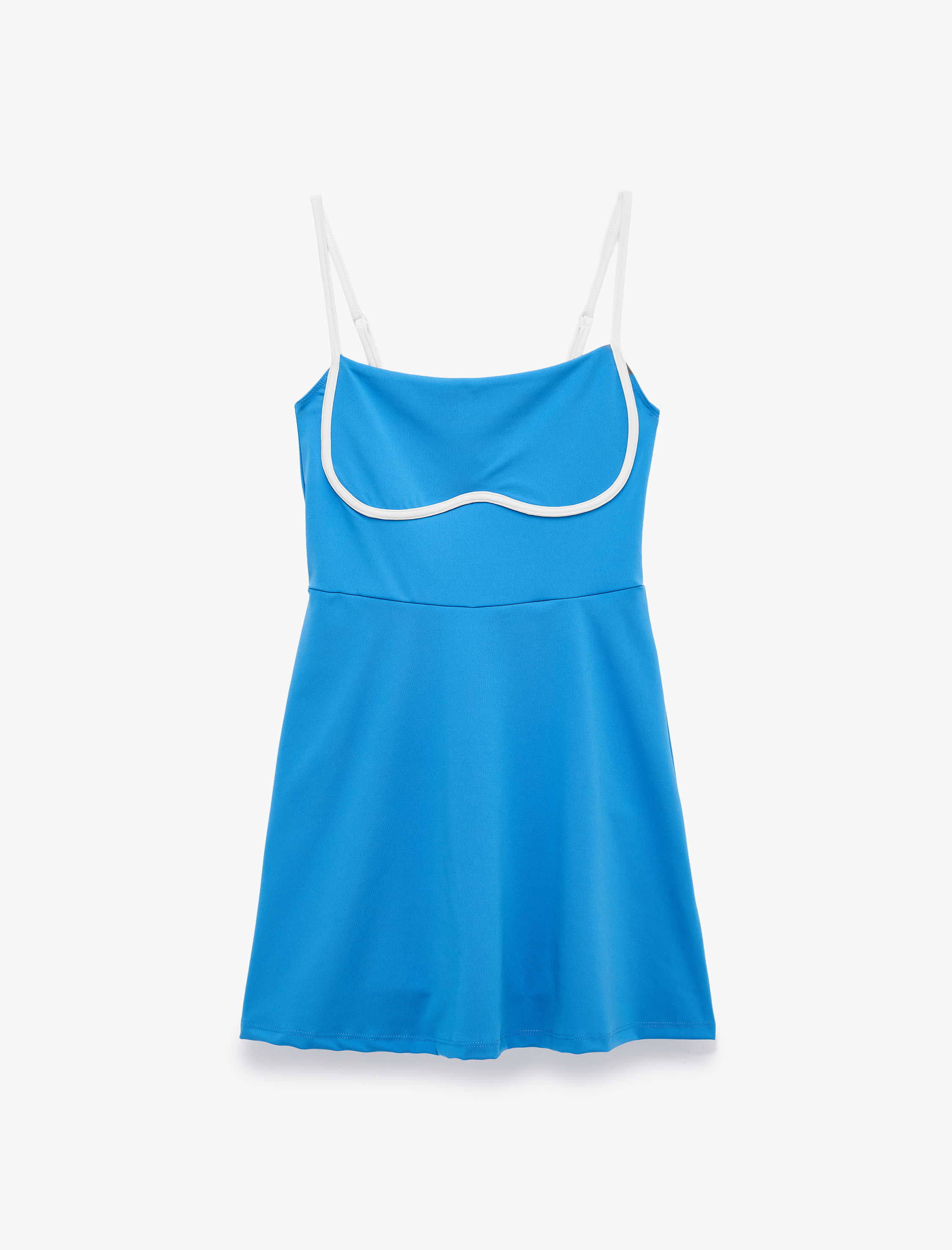   Slim Fit İp Askılı Biyeli Mini Spor Elbise