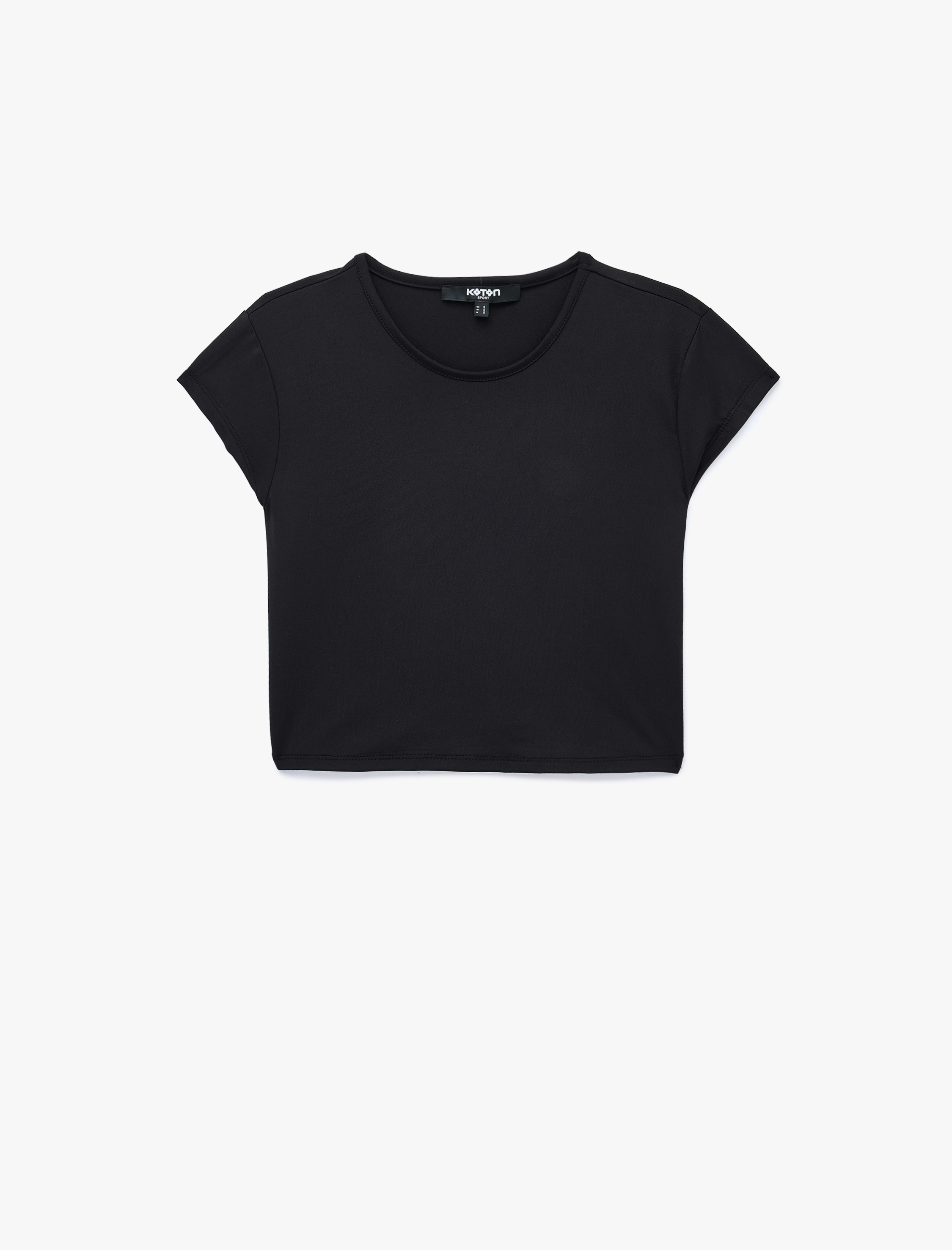   Slim Fit Kısa Kollu Bisiklet Yaka Crop Spor Tişört