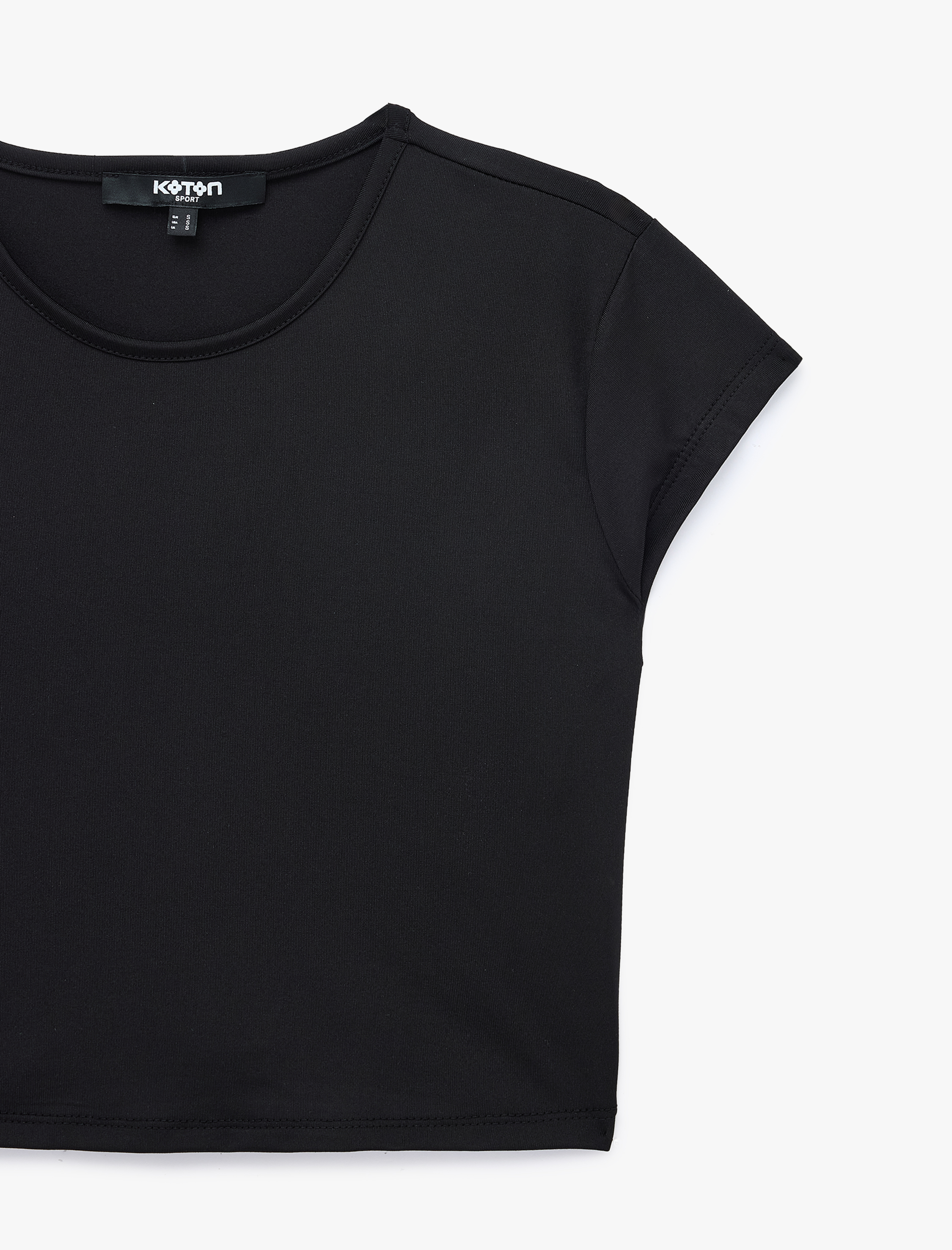   Slim Fit Kısa Kollu Bisiklet Yaka Crop Spor Tişört