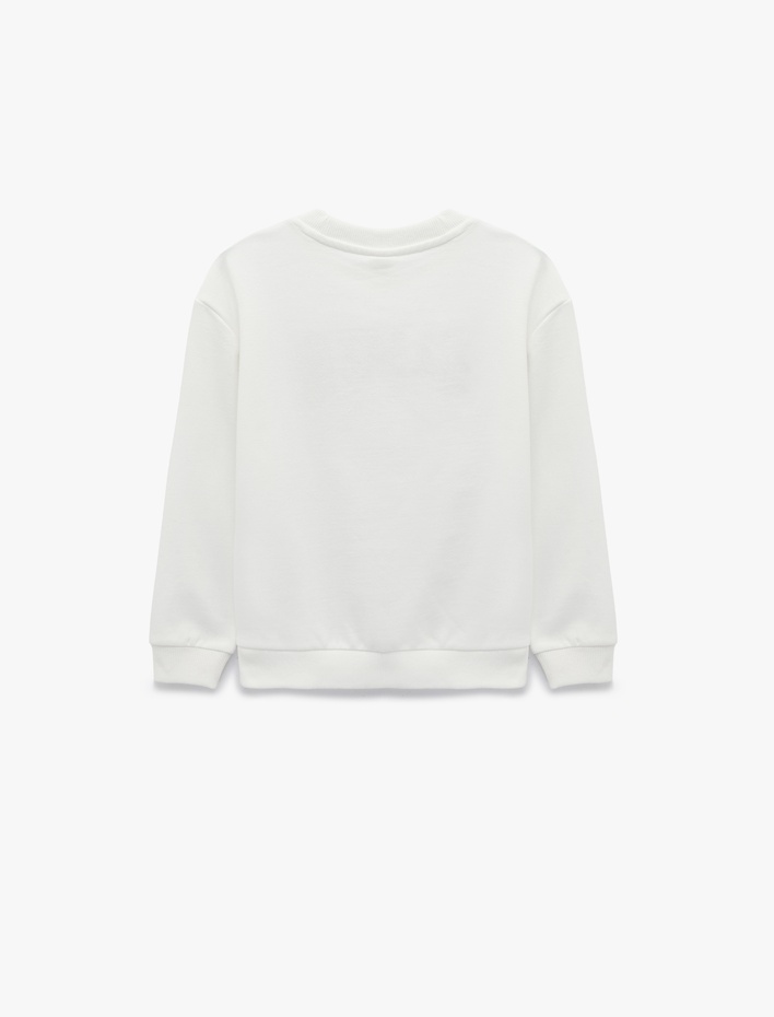 Erkek Bebek Şardonlu Uzun Kollu Bisiklet Yaka Nakışlı Sweatshirt