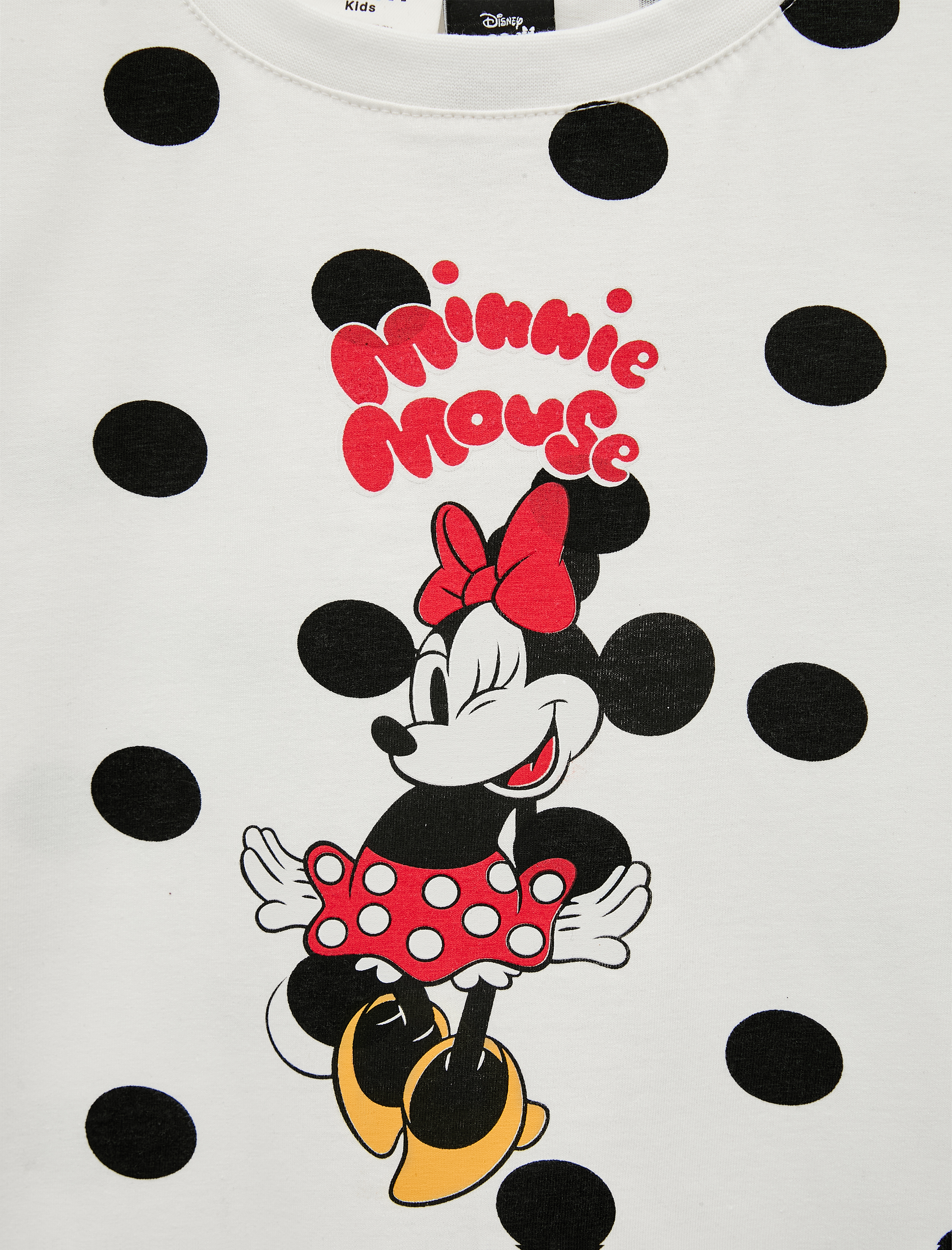  Kız Çocuk Minnie Mouse Baskılı Pamuklu Bisiklet Yaka Lisanslı Tişört