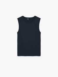 Regular Fit Kolsuz Bisiklet Yaka Triko Bluz