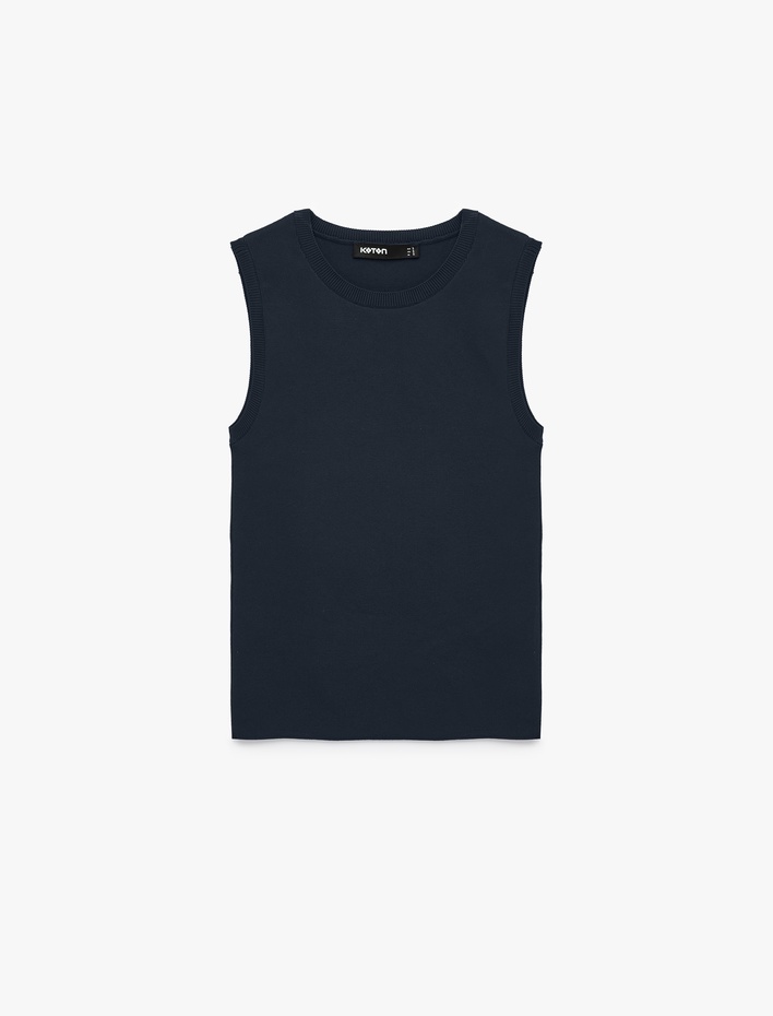  Regular Fit Kolsuz Bisiklet Yaka Triko Bluz