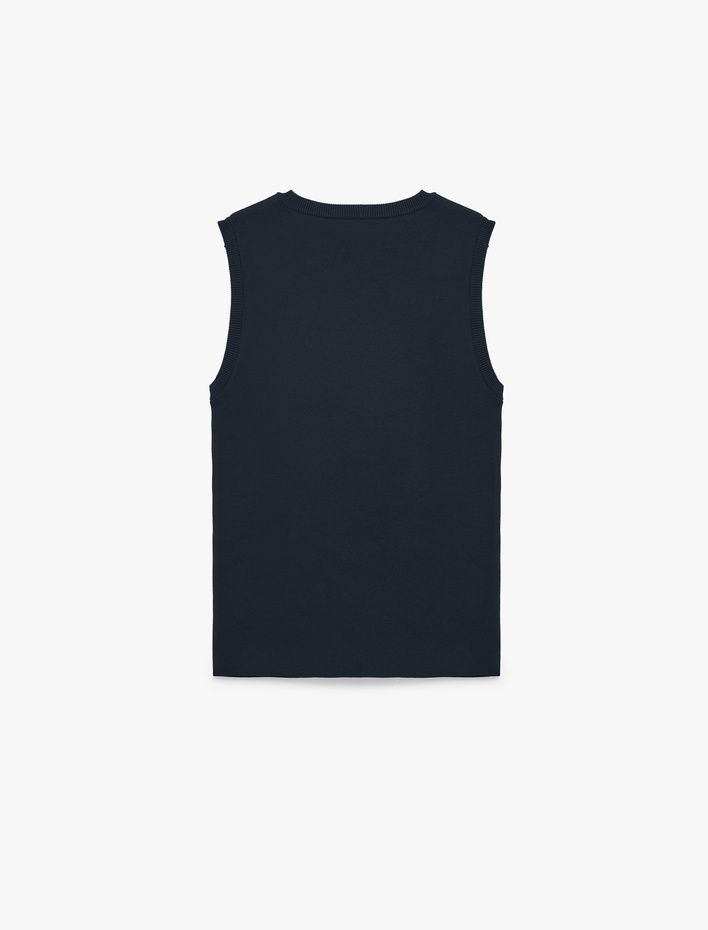  Regular Fit Kolsuz Bisiklet Yaka Triko Bluz