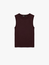 Regular Fit Kolsuz Bisiklet Yaka Triko Bluz