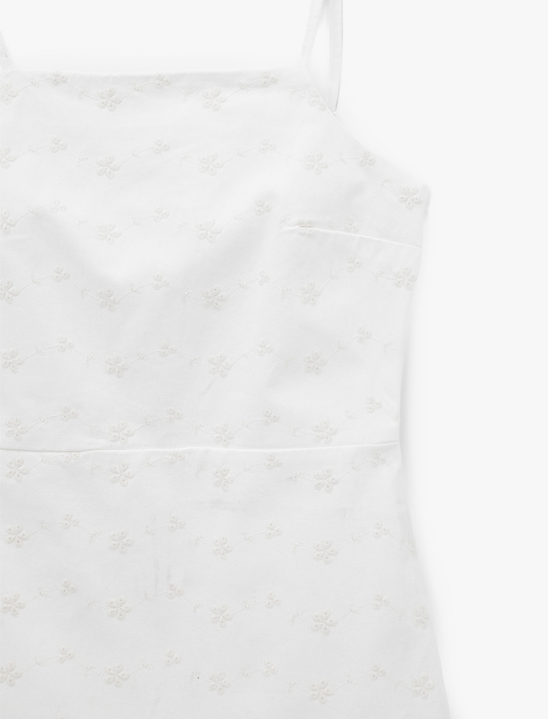   Halter Yaka Fiyonk Detaylı Çiçekli Brodeli Kolsuz Mini Elbise