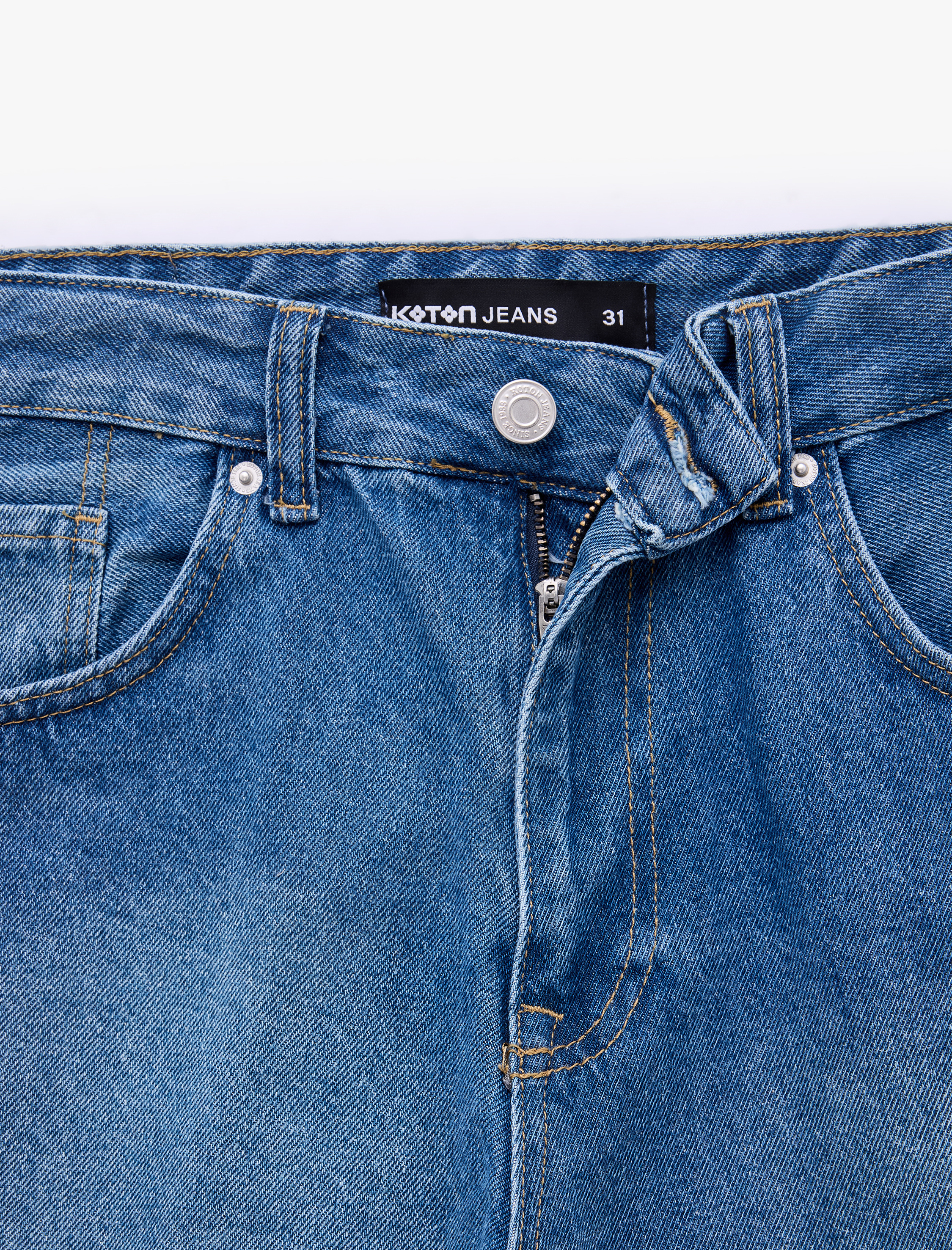   Pamuklu Rahat Kalıp Normal Bel Baggy Jean Şort
