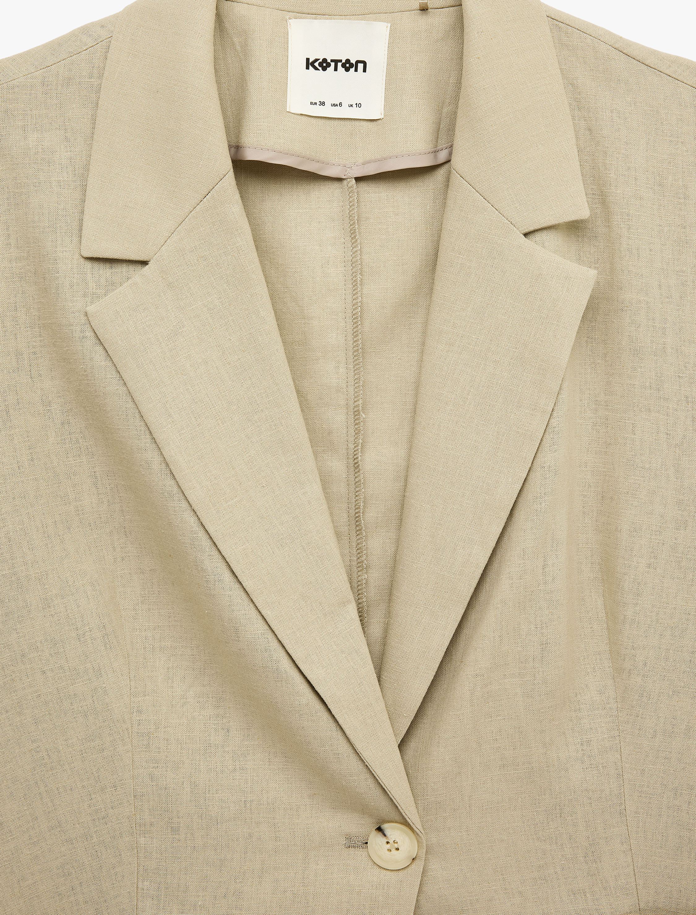   Cepli Kısa Kollu Keten Blazer Ceket