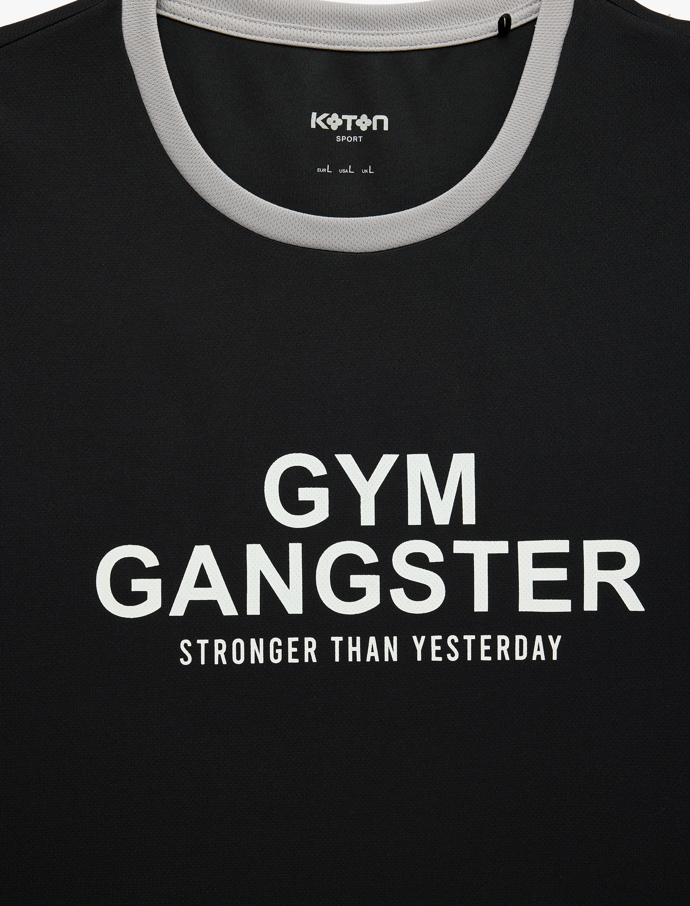   Regular Fit Renk Bloklu Kolsuz Bisiklet Yaka Baskılı Spor Atlet