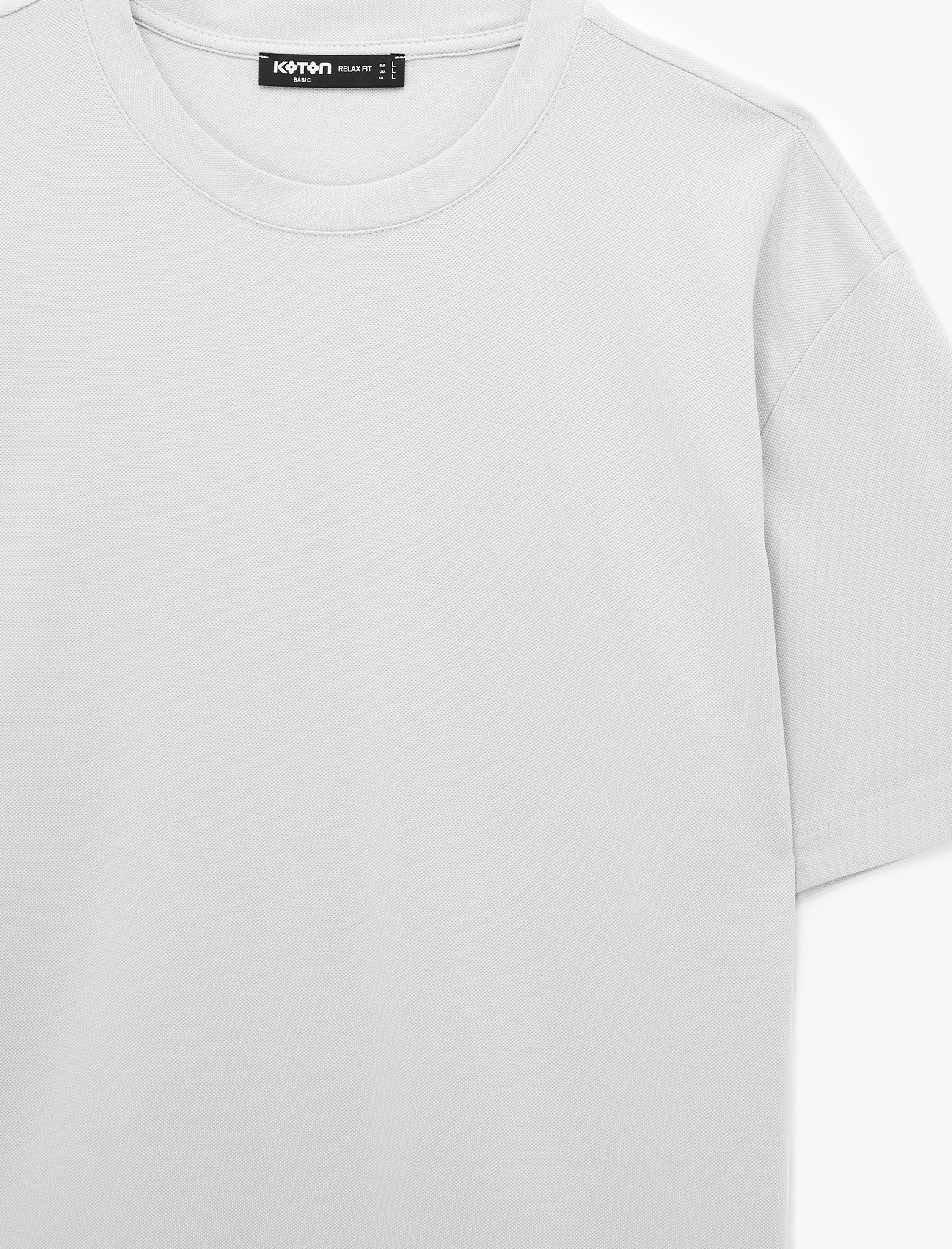   Pamuklu Kısa Kollu Bisiklet Yaka Basic Oversize Tişört