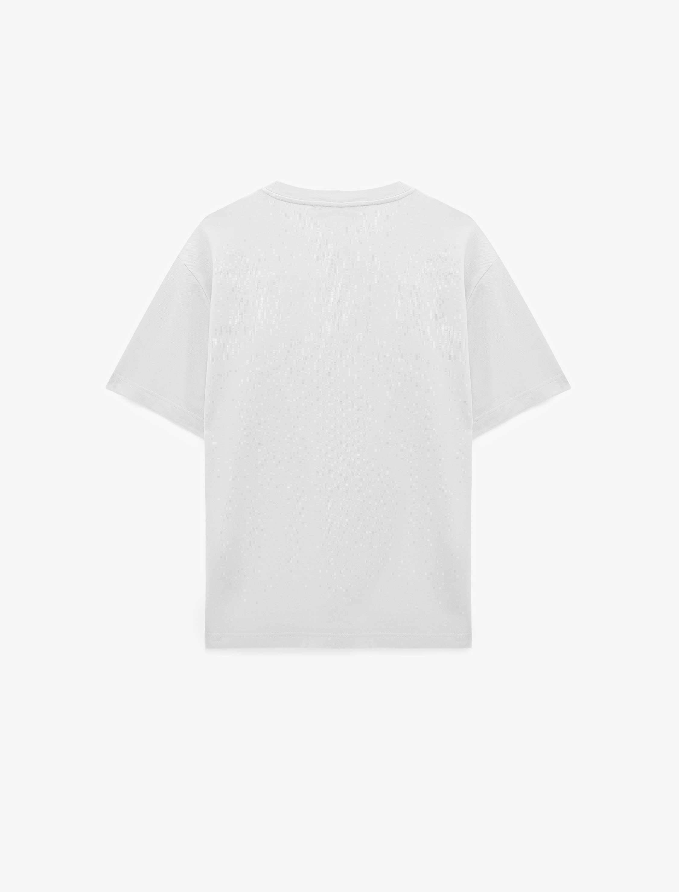   Pamuklu Kısa Kollu Bisiklet Yaka Basic Oversize Tişört
