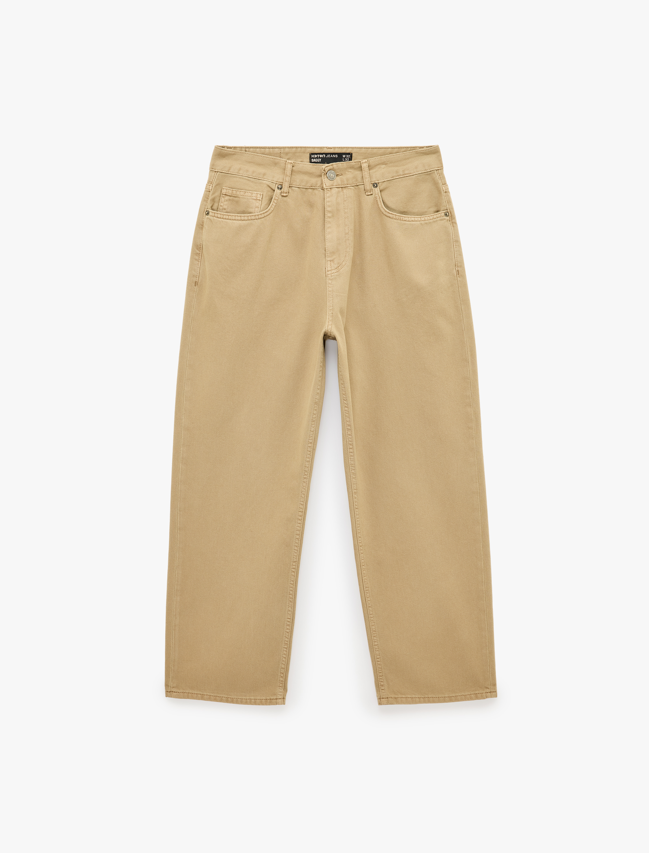   Pamuklu Normal Bel Bol Cepli Baggy Jean Pantolon