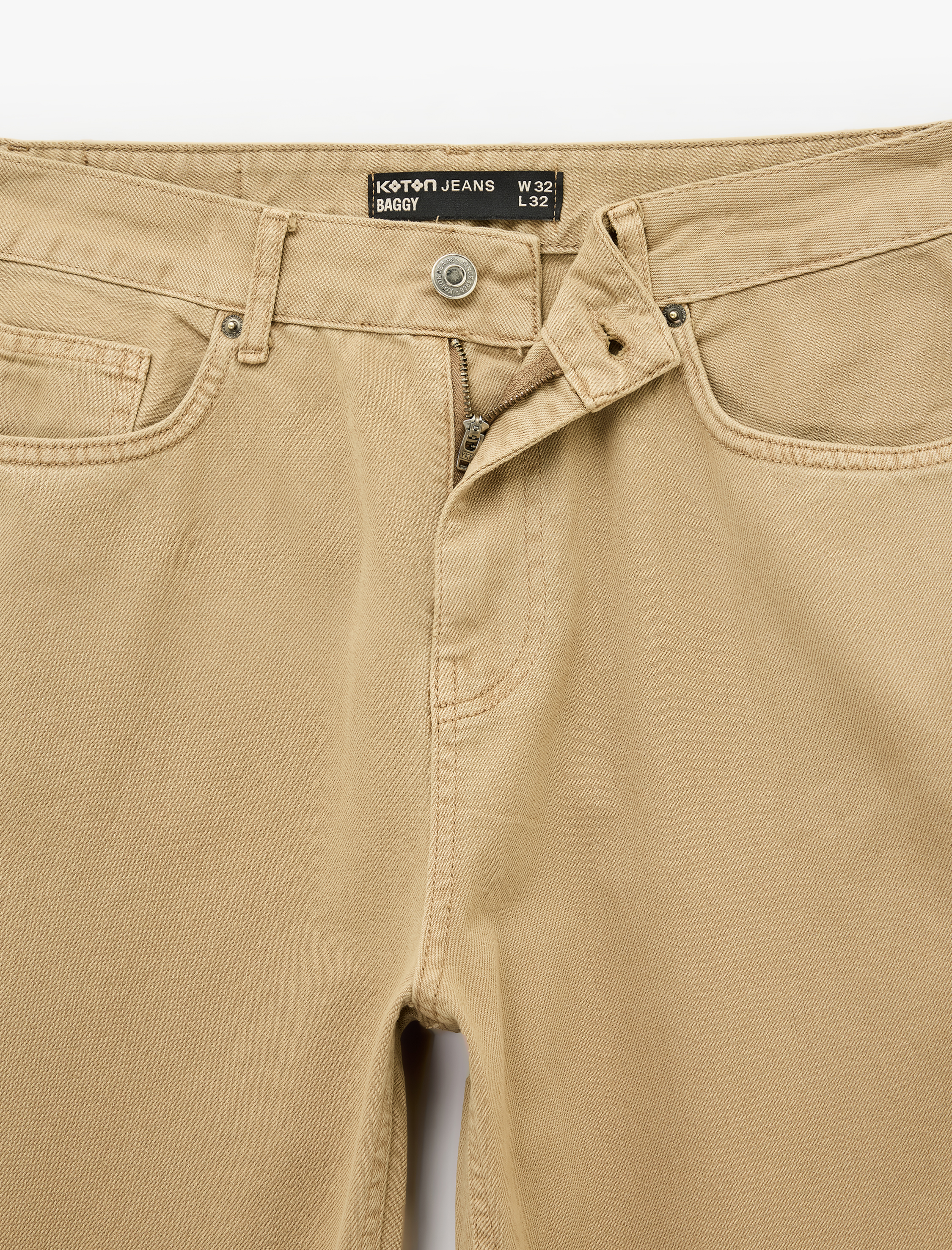   Pamuklu Normal Bel Bol Cepli Baggy Jean Pantolon
