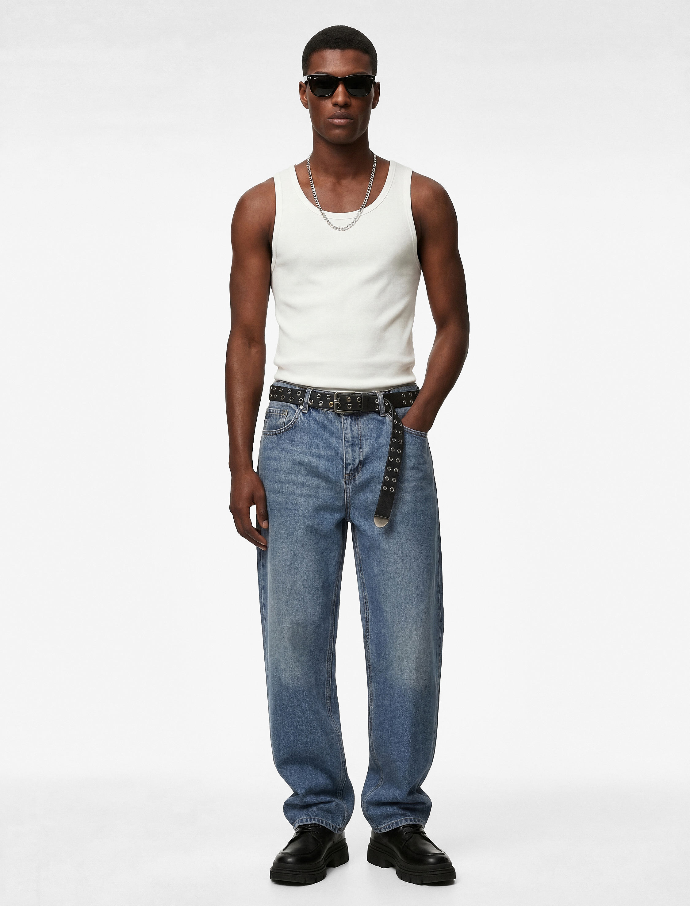   Kolsuz Pamuklu Bisiklet Yaka Slim Fit Atlet