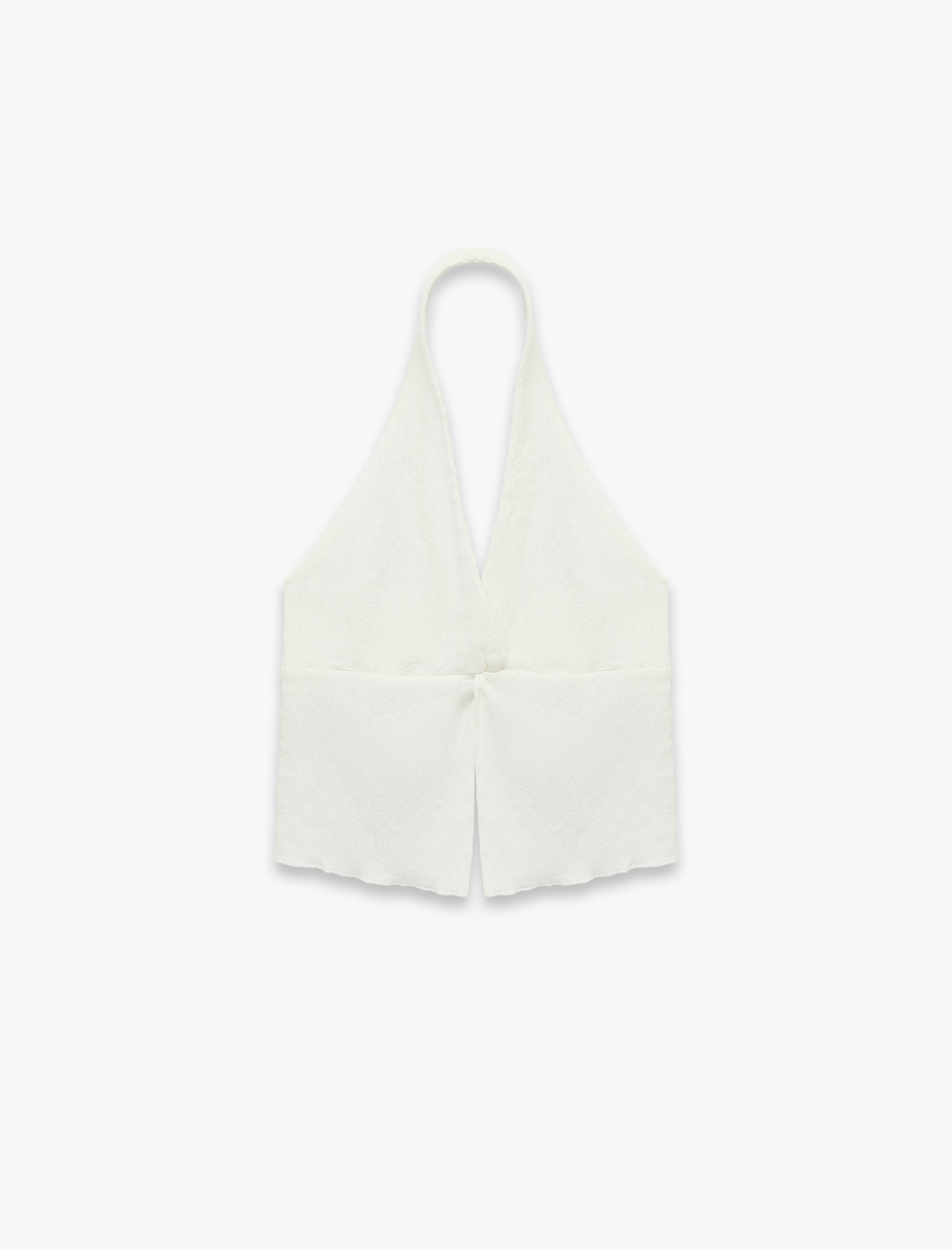   Bürümcük Kumaş Kolsuz Kruvaze Yaka Crop Bluz