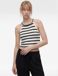 Halter Yaka Kolsuz Kroşe Crop Bluz