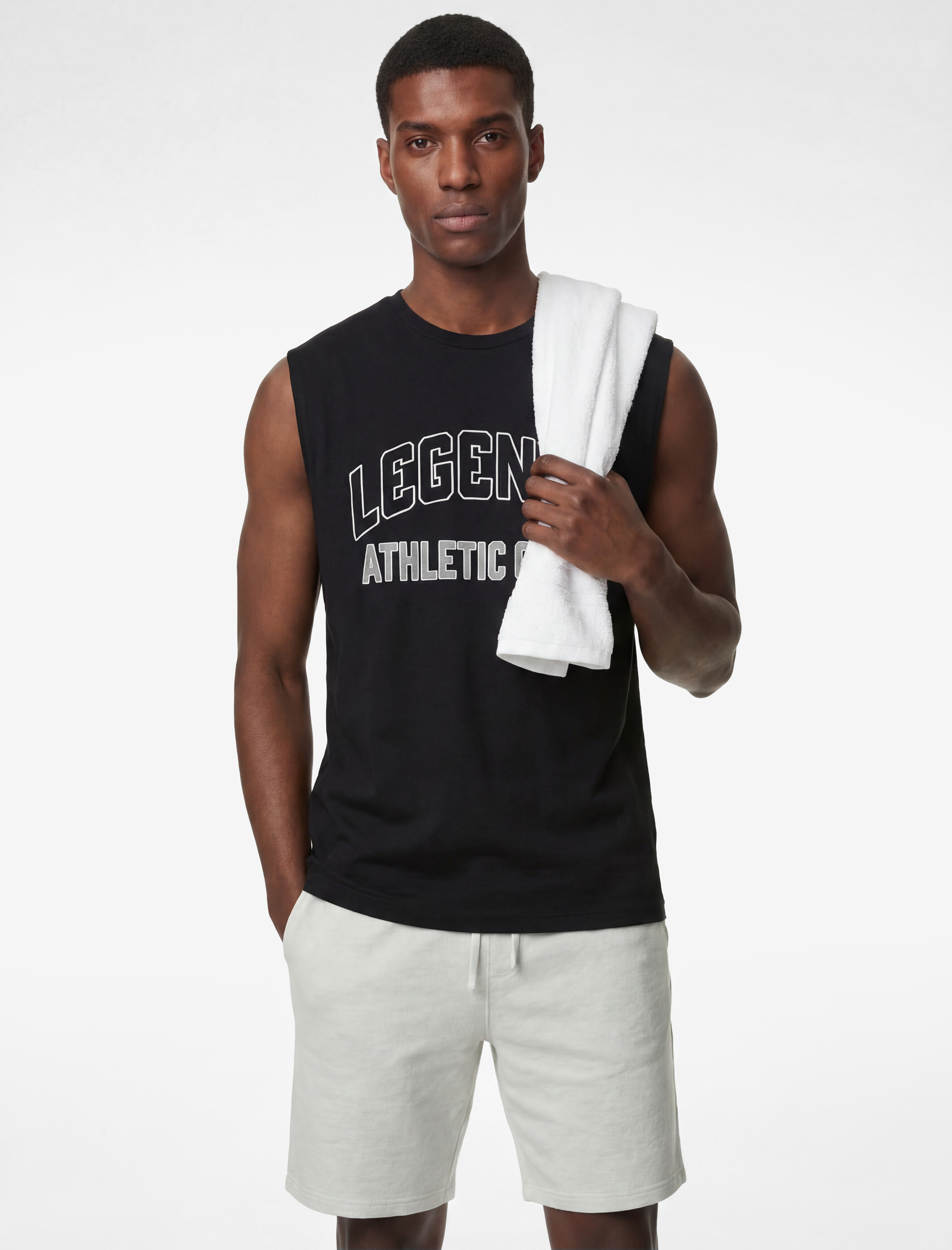   Bisiklet Yaka Straight Fit Kolsuz Spor Atlet
