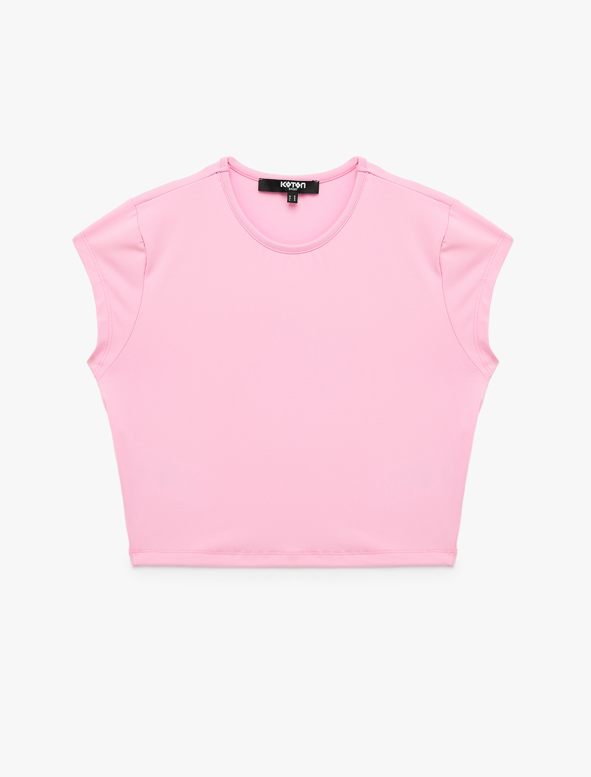   Slim Fit Kısa Kollu Bisiklet Yaka Crop Spor Tişört