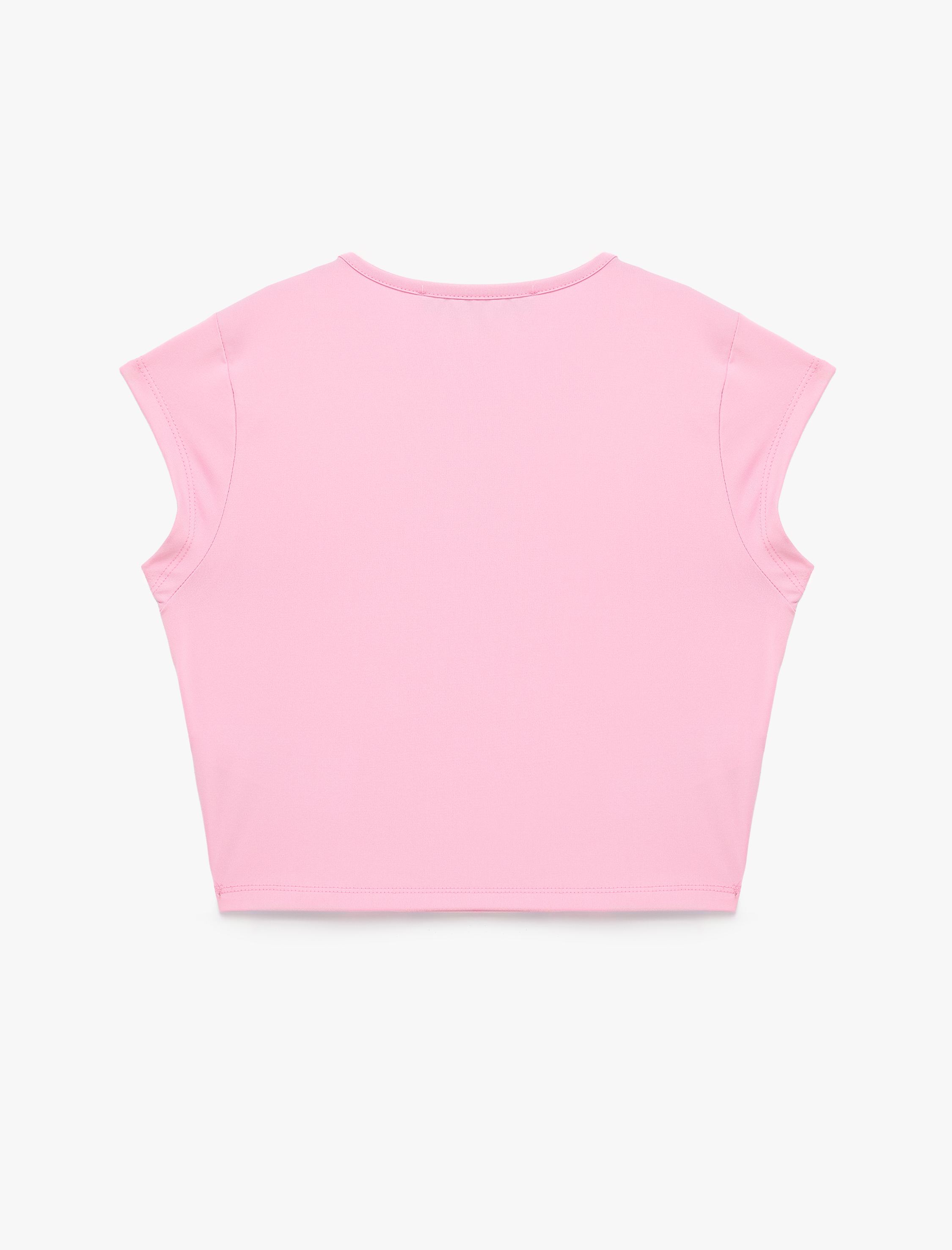   Slim Fit Kısa Kollu Bisiklet Yaka Crop Spor Tişört