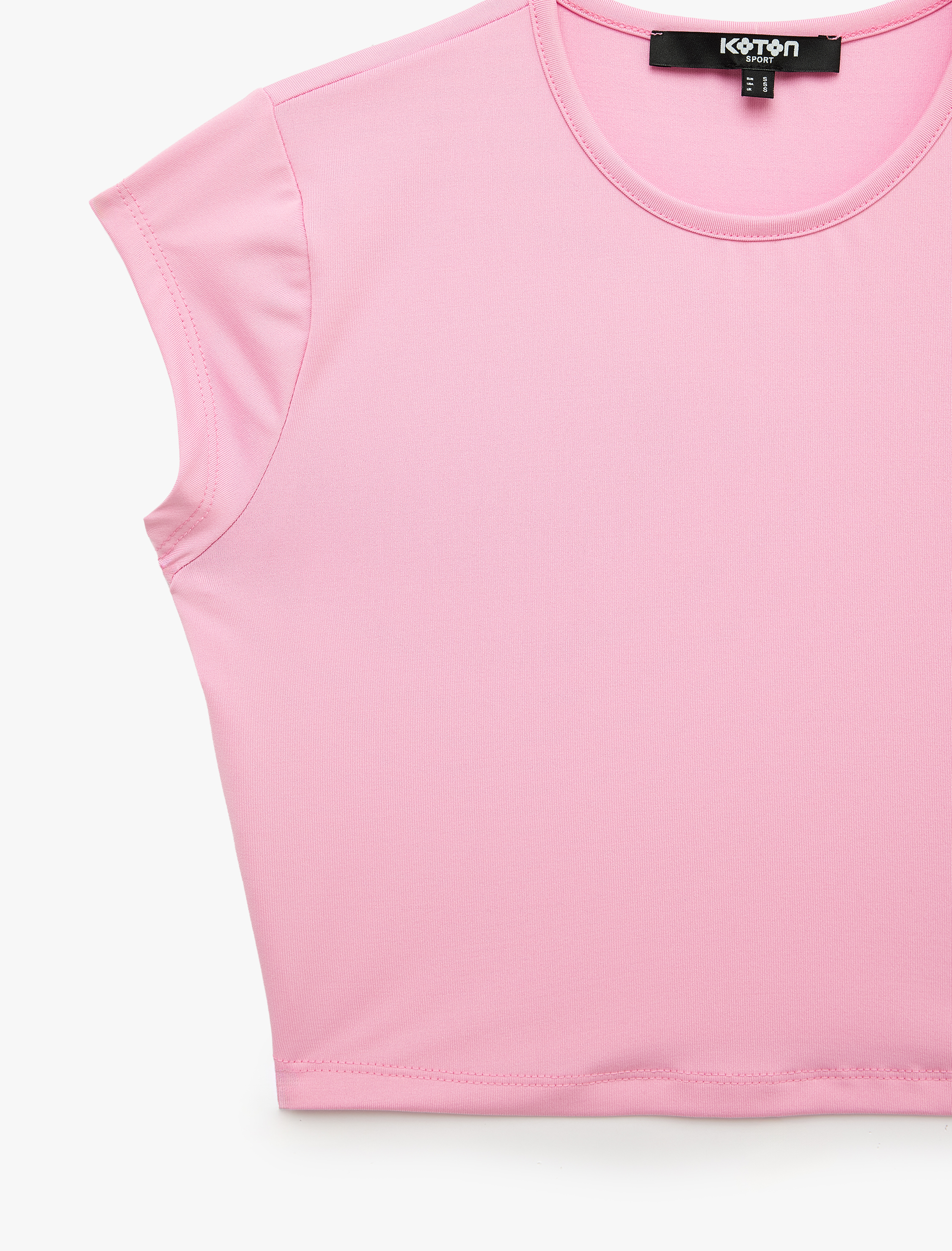   Slim Fit Kısa Kollu Bisiklet Yaka Crop Spor Tişört