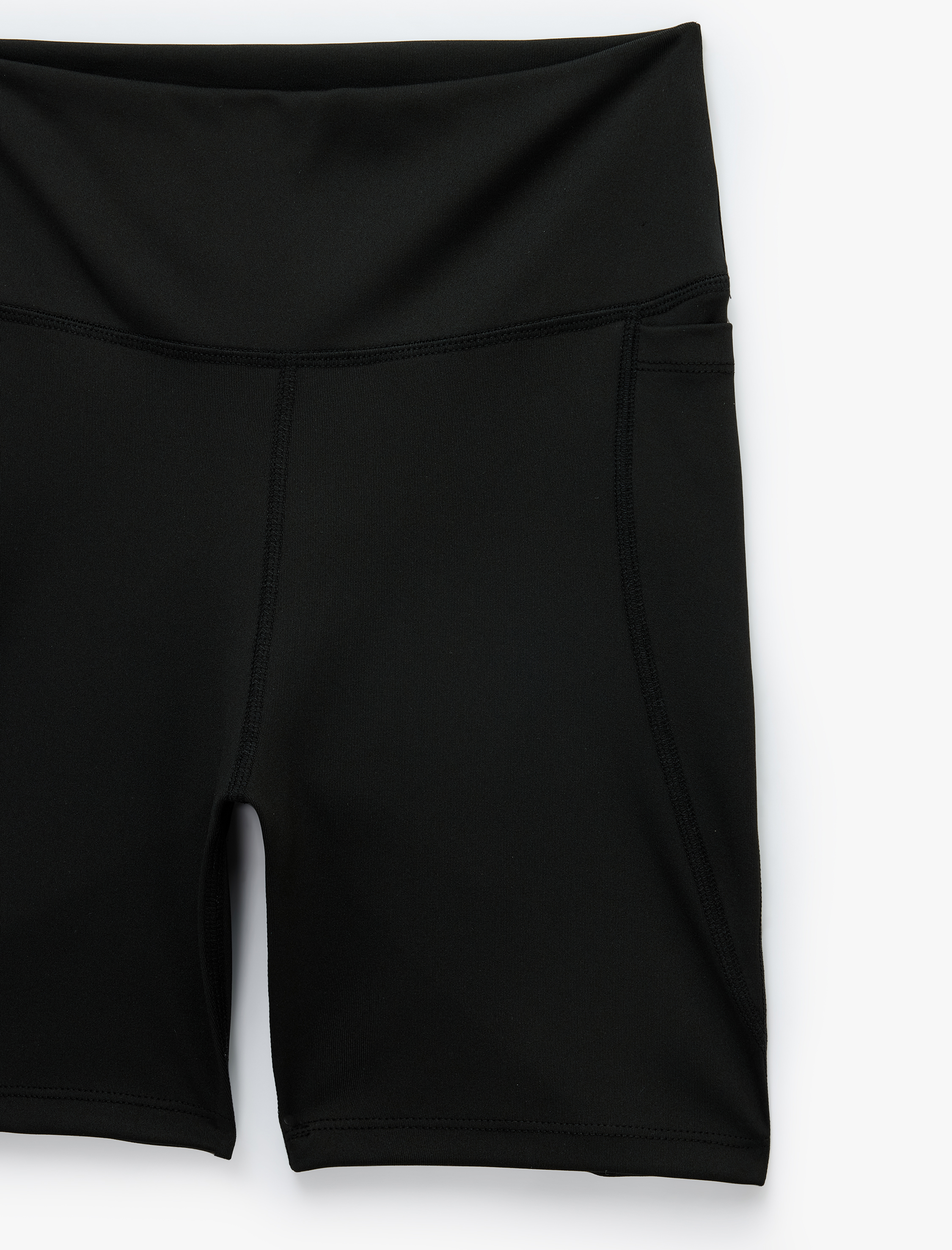   Dikiş Detaylı Cepli Yüksek Bel Slim Fit Biker Spor Tayt