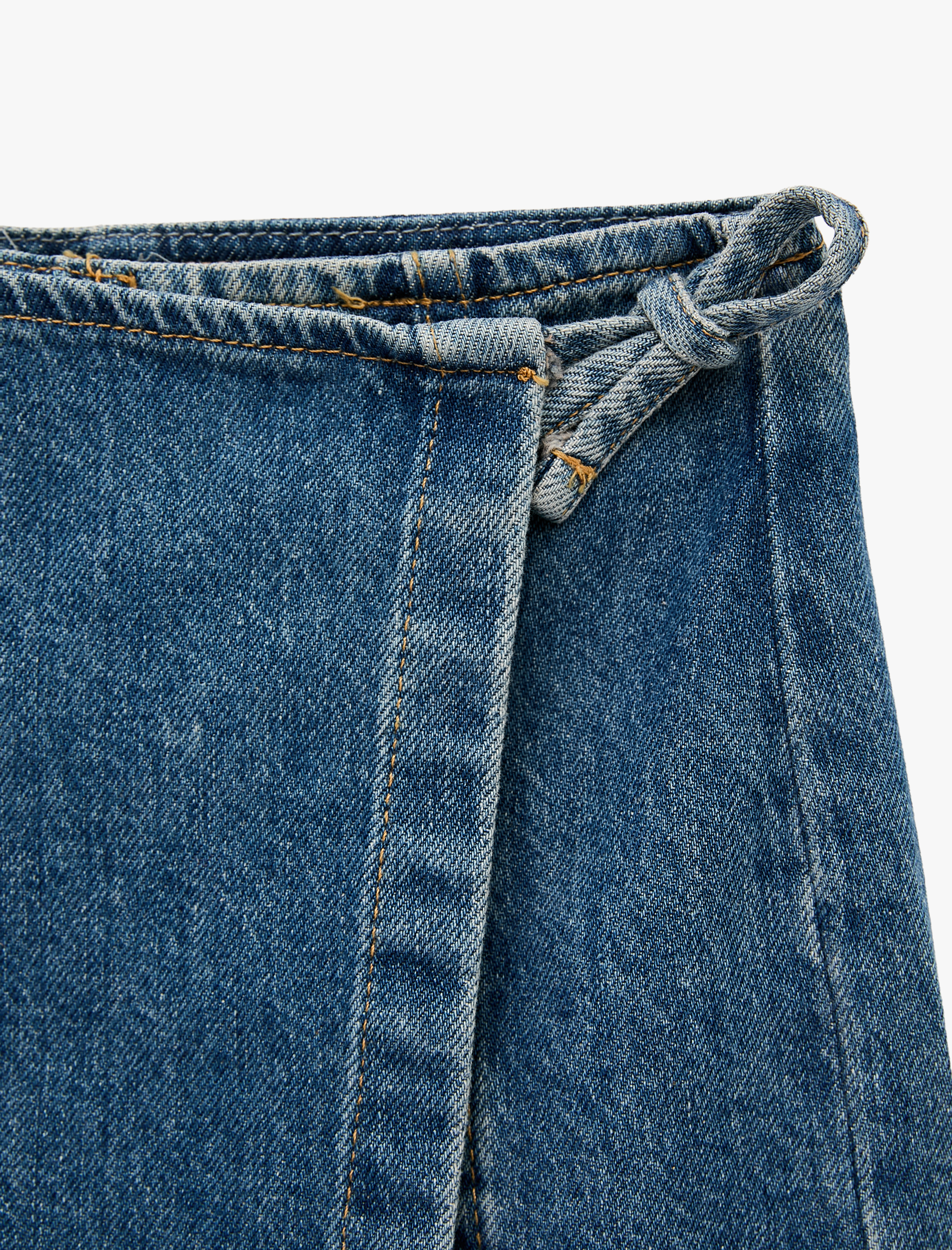  Kız Çocuk Pamuklu Fermuar Detaylı Denim Şort Etek