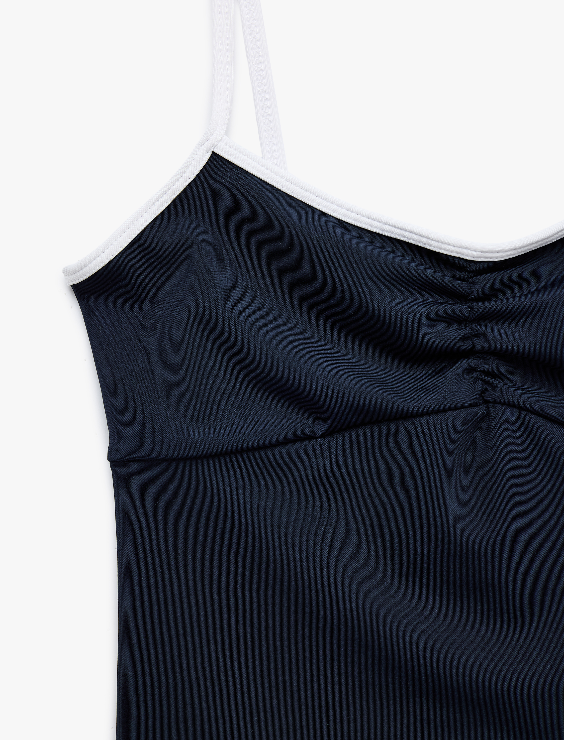   Slim Fit İp Askılı Büzgülü Spor Bluz