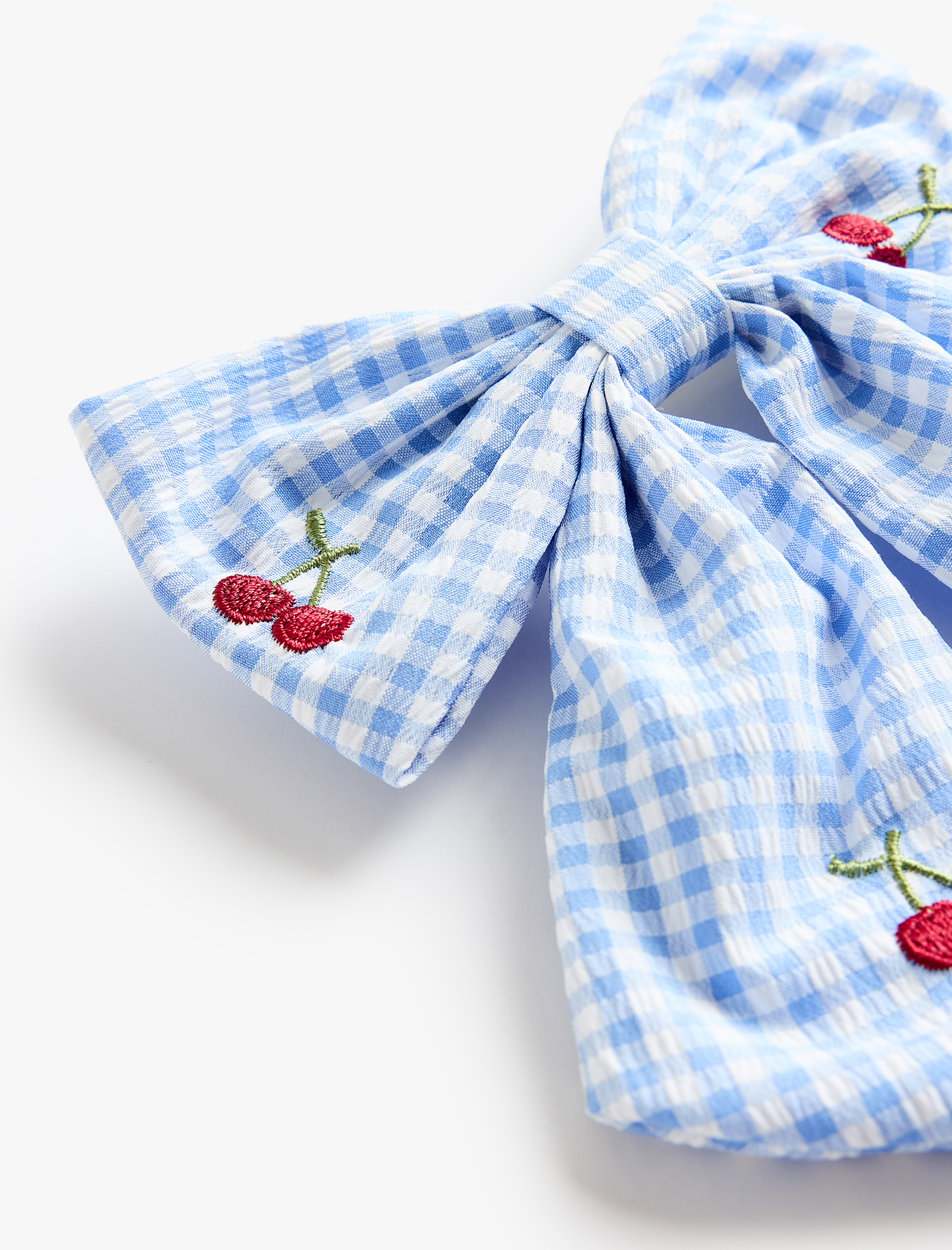  Kadın Pötikareli Kiraz Desenli Fiyonk Detaylı Toka